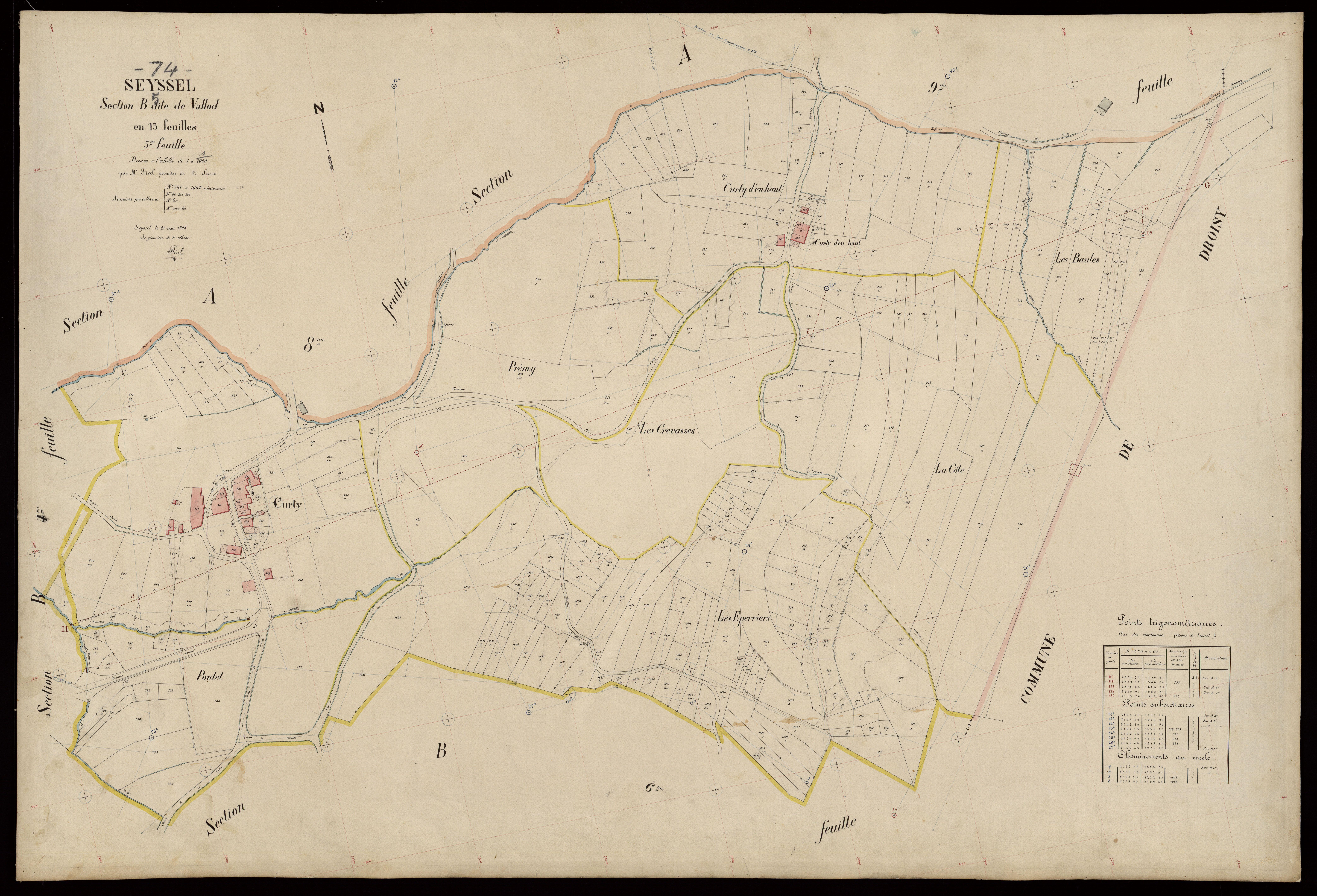 3 P 3 8254 - Feuille n° 6, parcelles n° 1065 à 1207 - 21 mai 1908