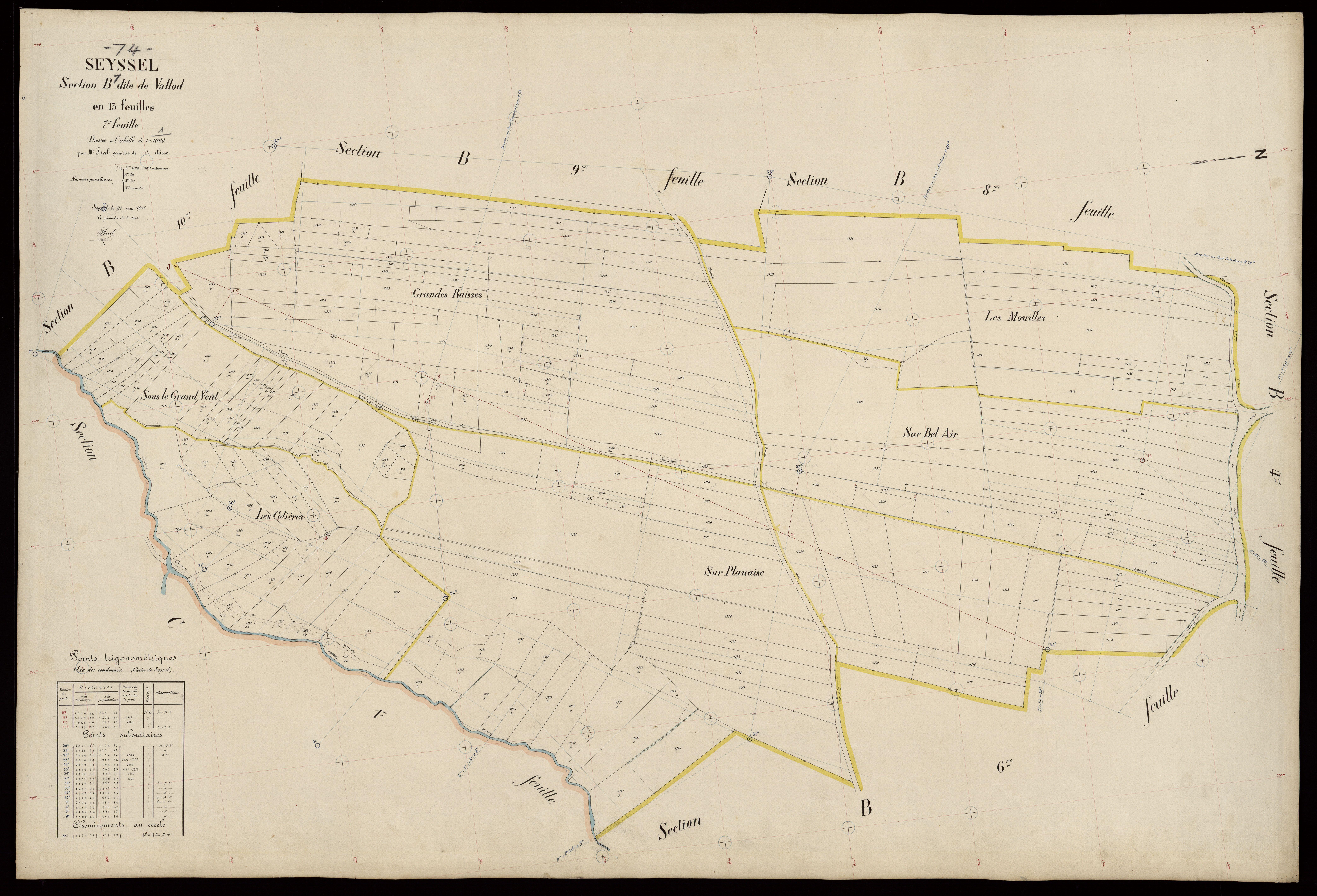 3 P 3 8256 - Feuille n° 8, parcelles n° 1432 à 1725 - 21 mai 1908