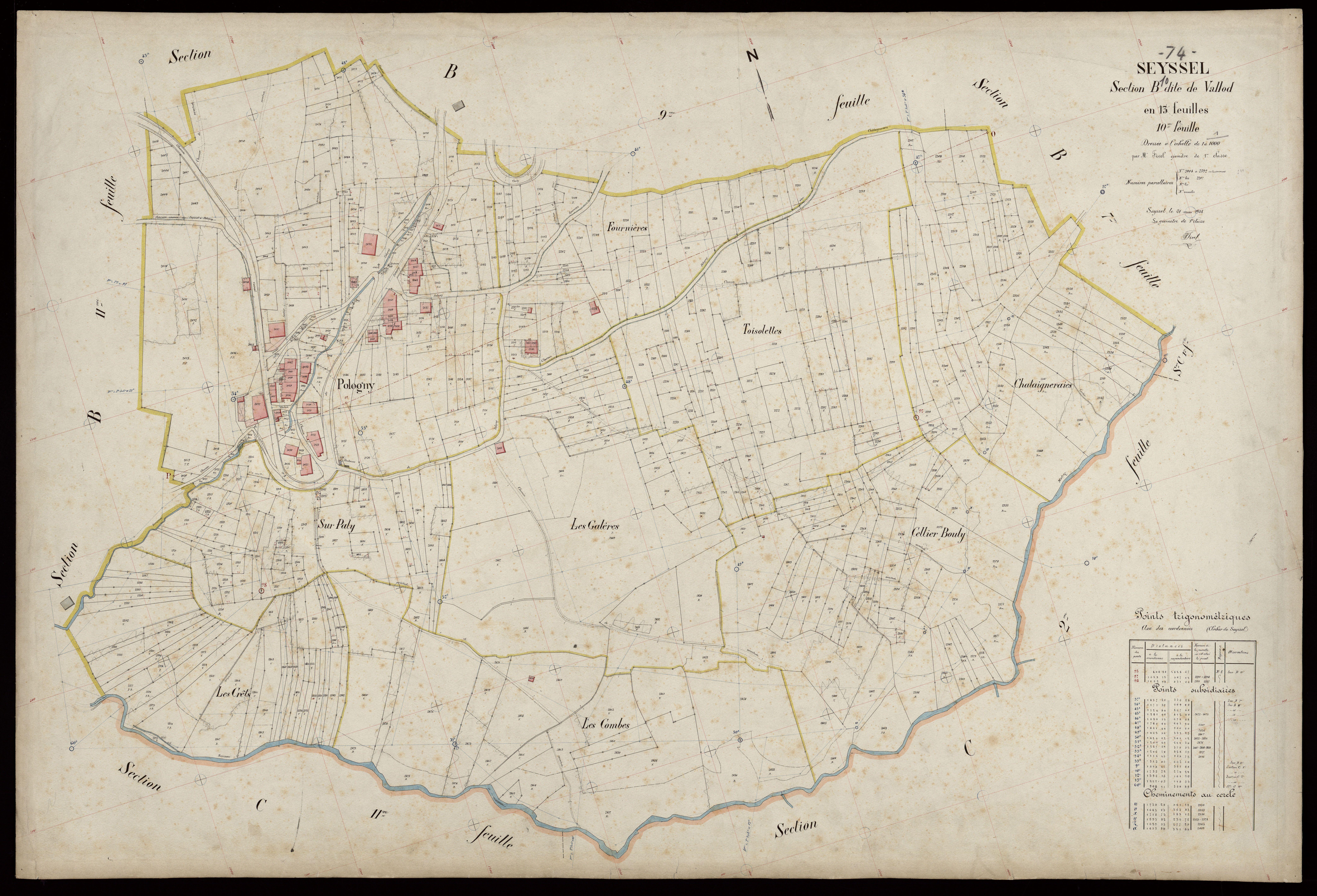 3 P 3 8259 - Feuille n° 11, parcelles n° 2593 à 2689 - 21 mai 1908