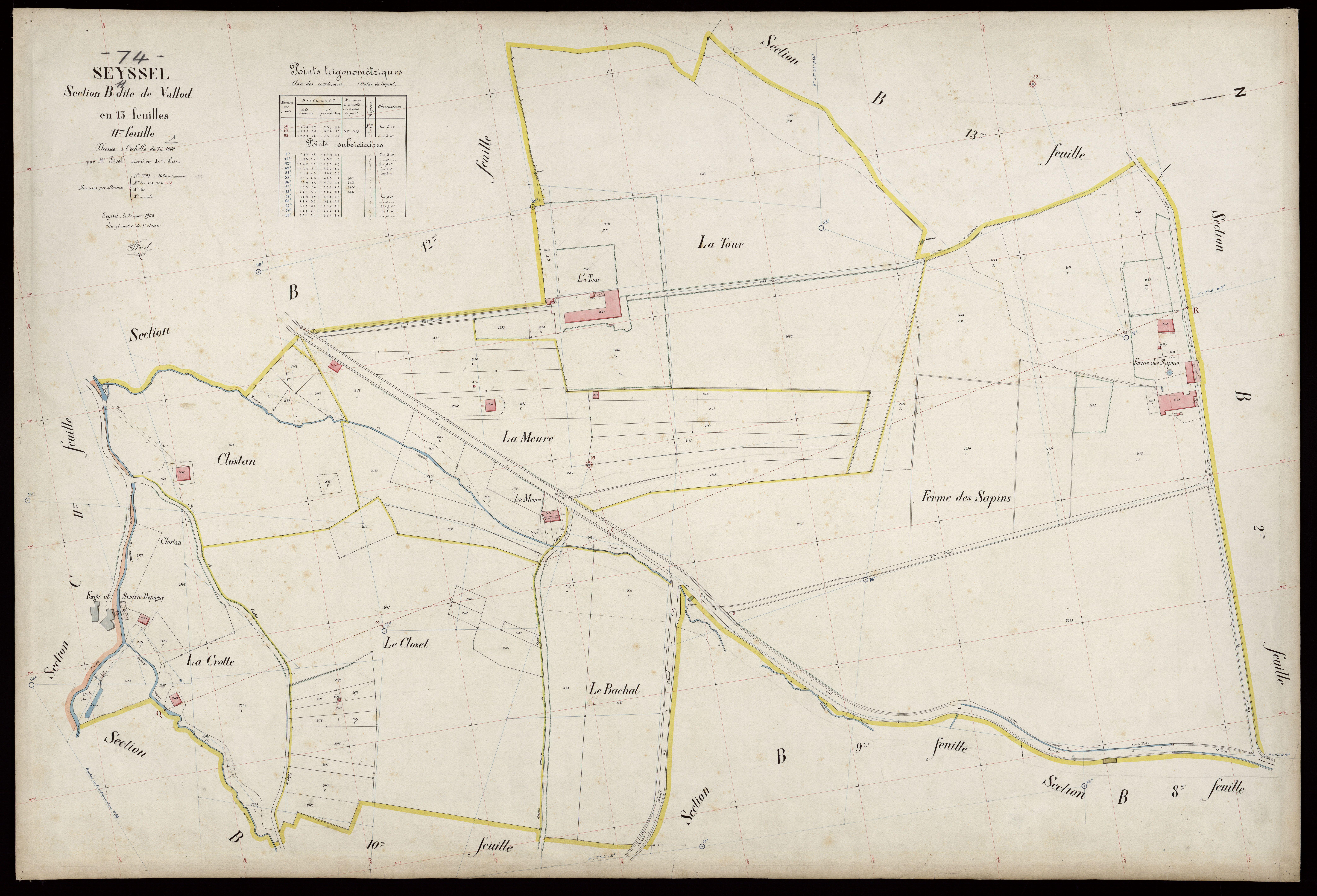 3 P 3 8260 - Feuille n° 12, parcelles n° 2690 à 2842 - 21 mai 1908