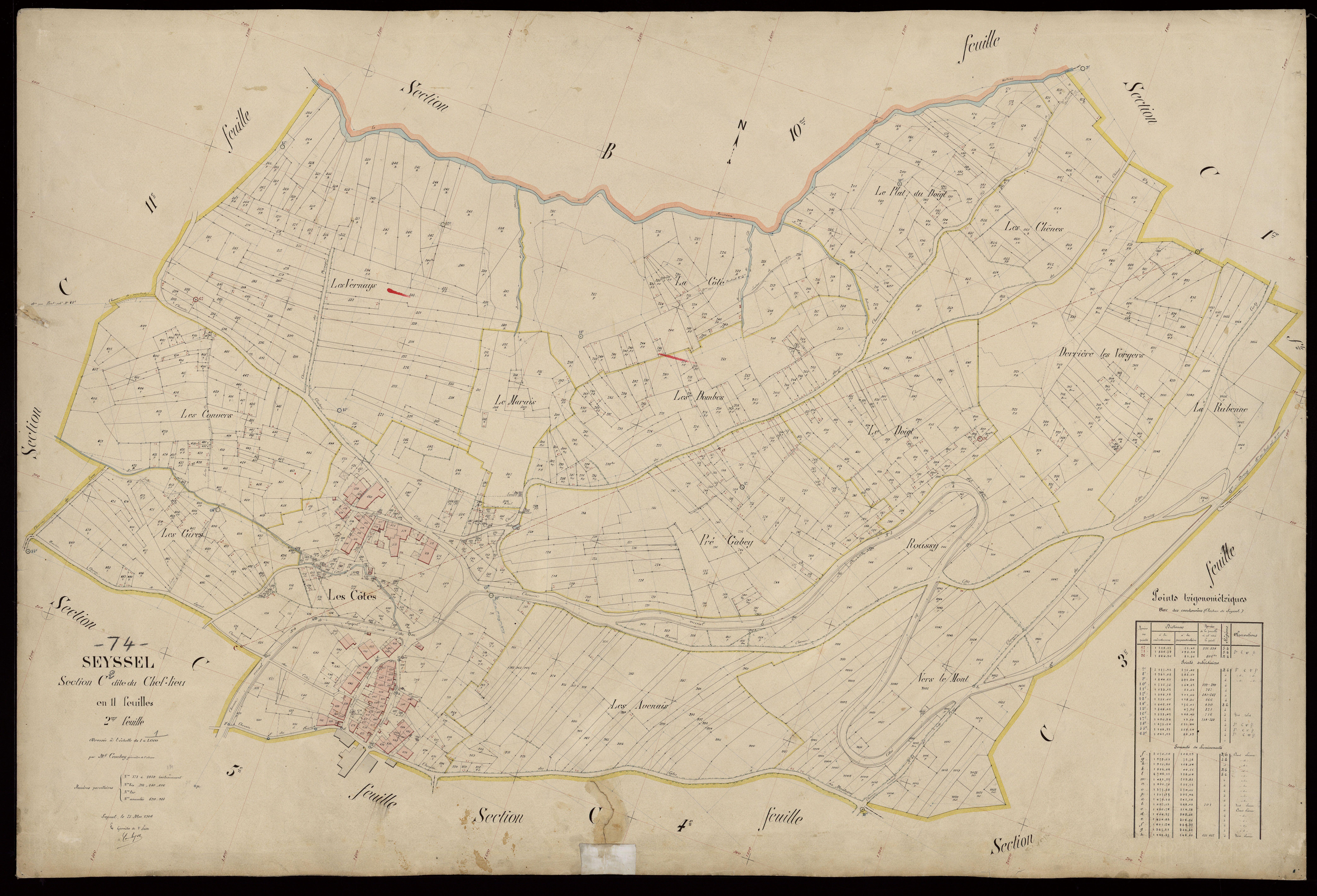 3 P 3 8264 - Feuille n° 3, parcelles n° 1060 à 1153 - 25 mai 1908