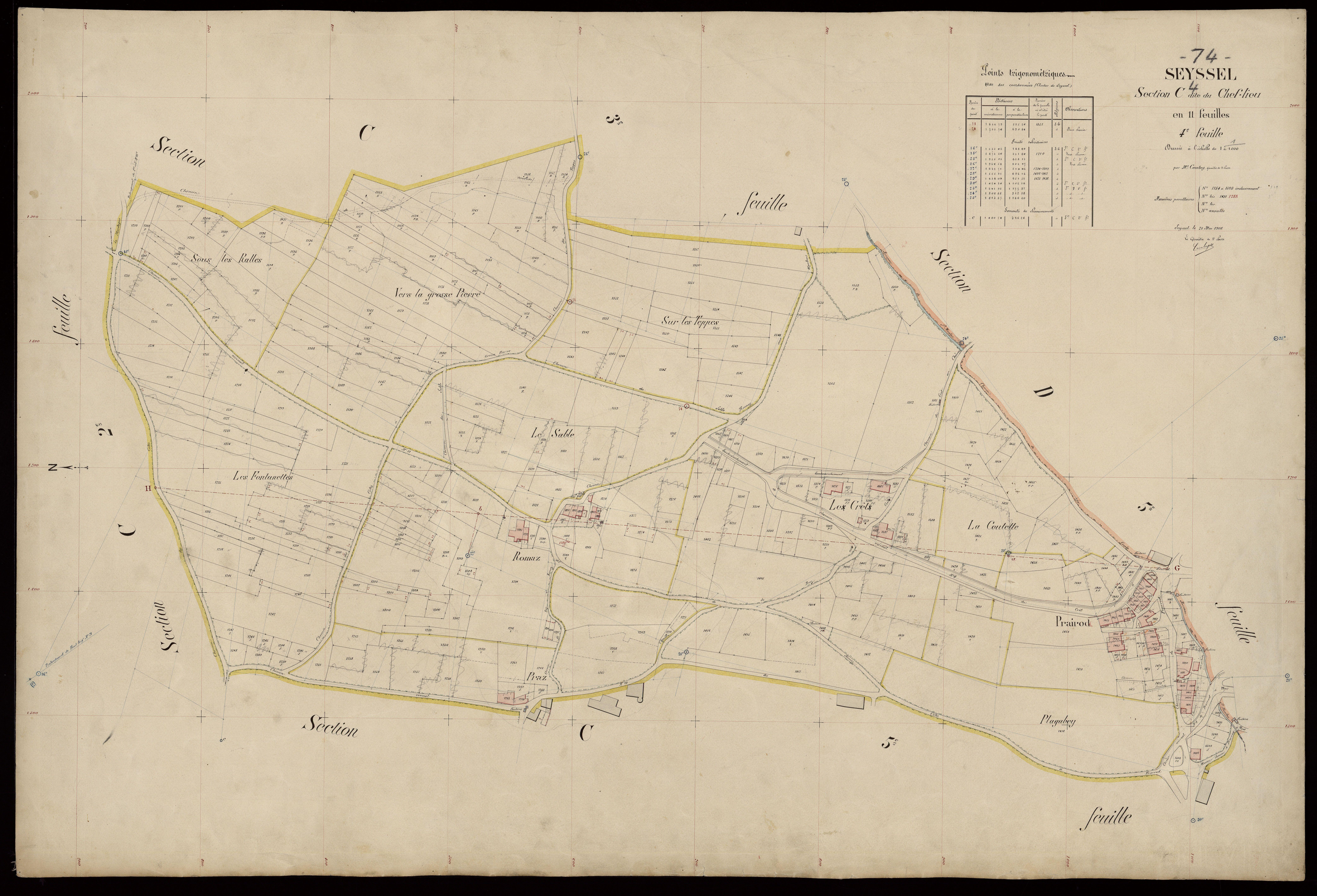 3 P 3 8266 - Feuille n° 5, parcelles n° 1504 à 2452 - 25 mai 1908