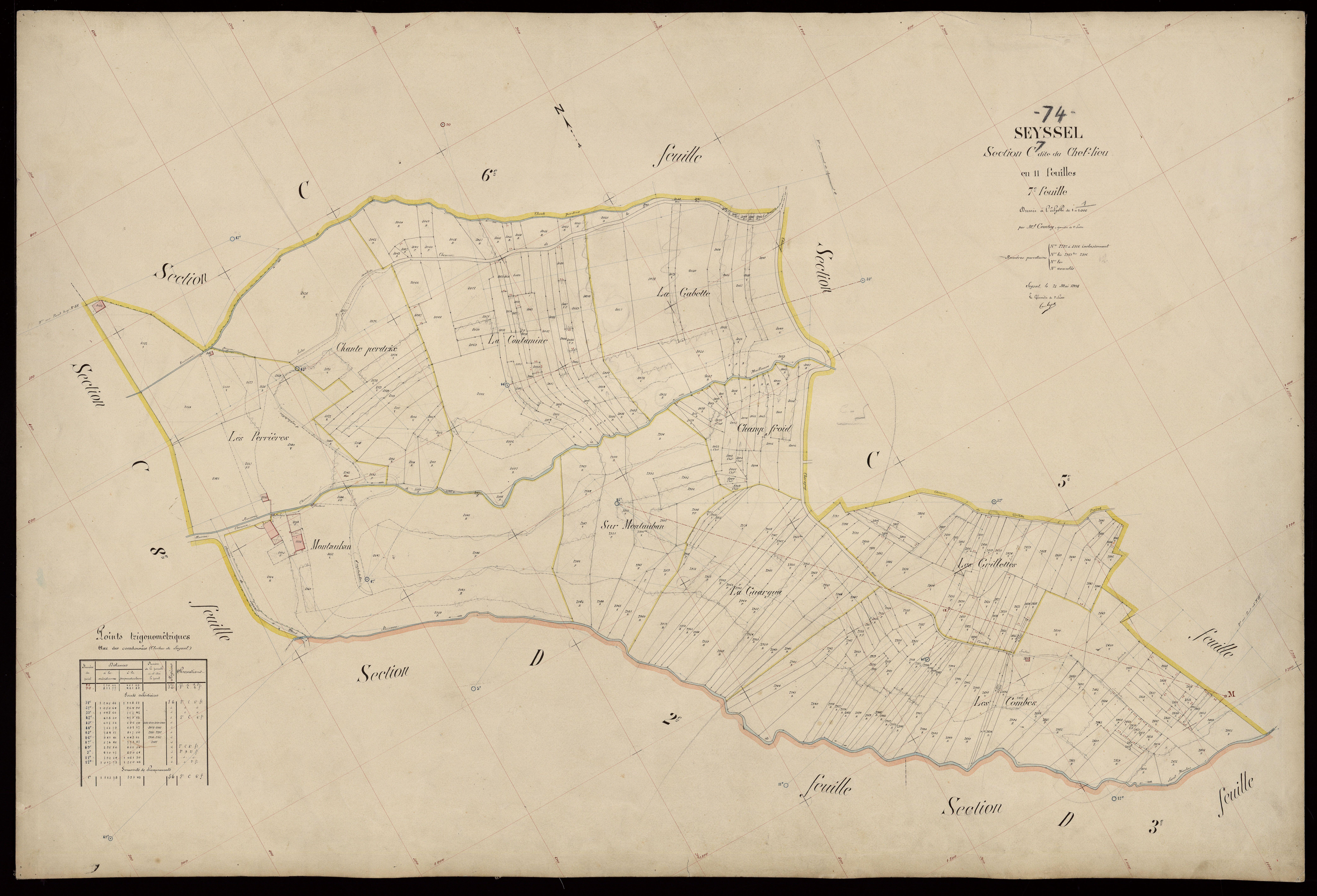 3 P 3 8269 - Feuille n° 8, parcelles n° 3157 à 3295 - 25 mai 1908