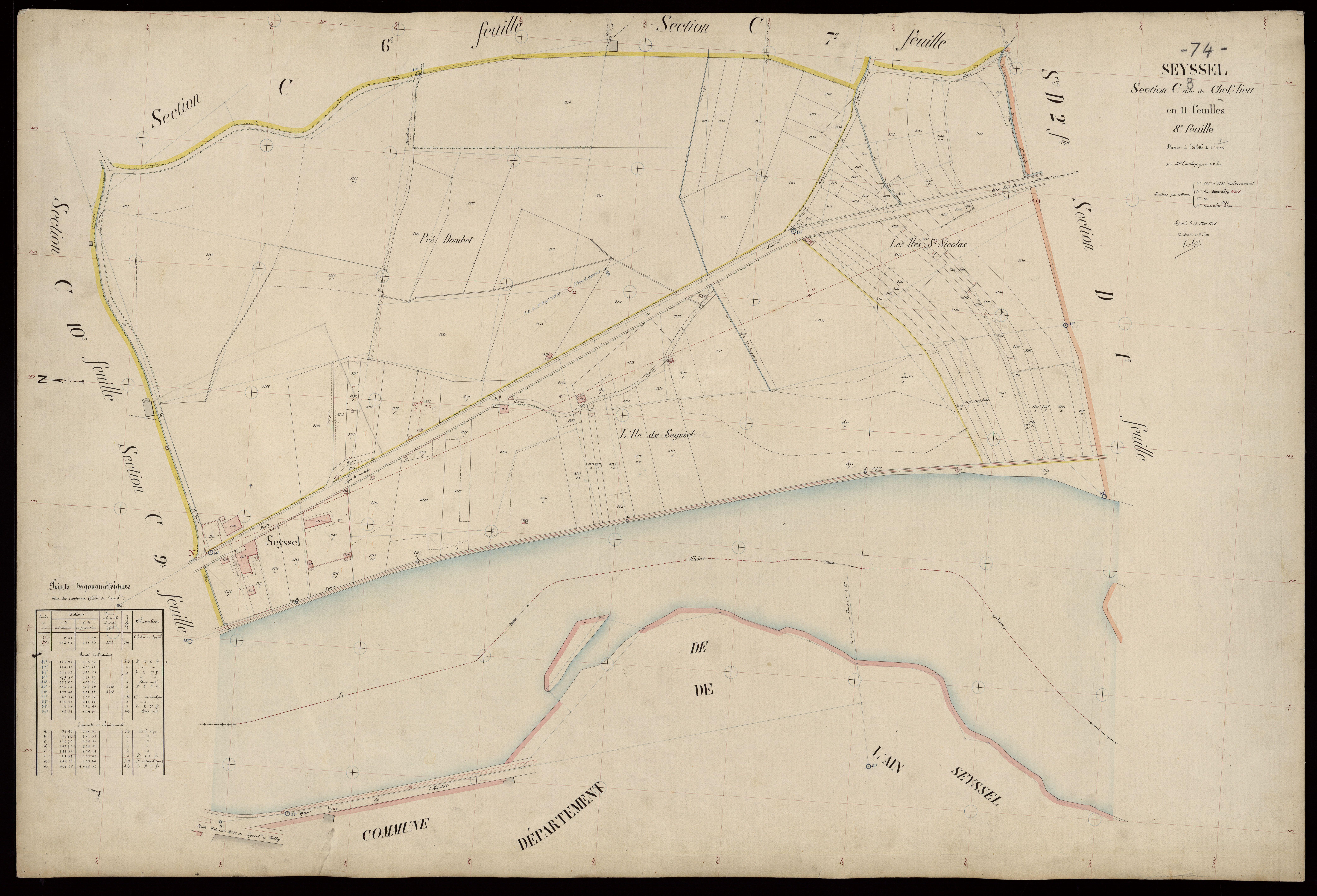3 P 3 8270 - Feuille n° 9, parcelles n° 3296 à 3606 - 25 mai 1908