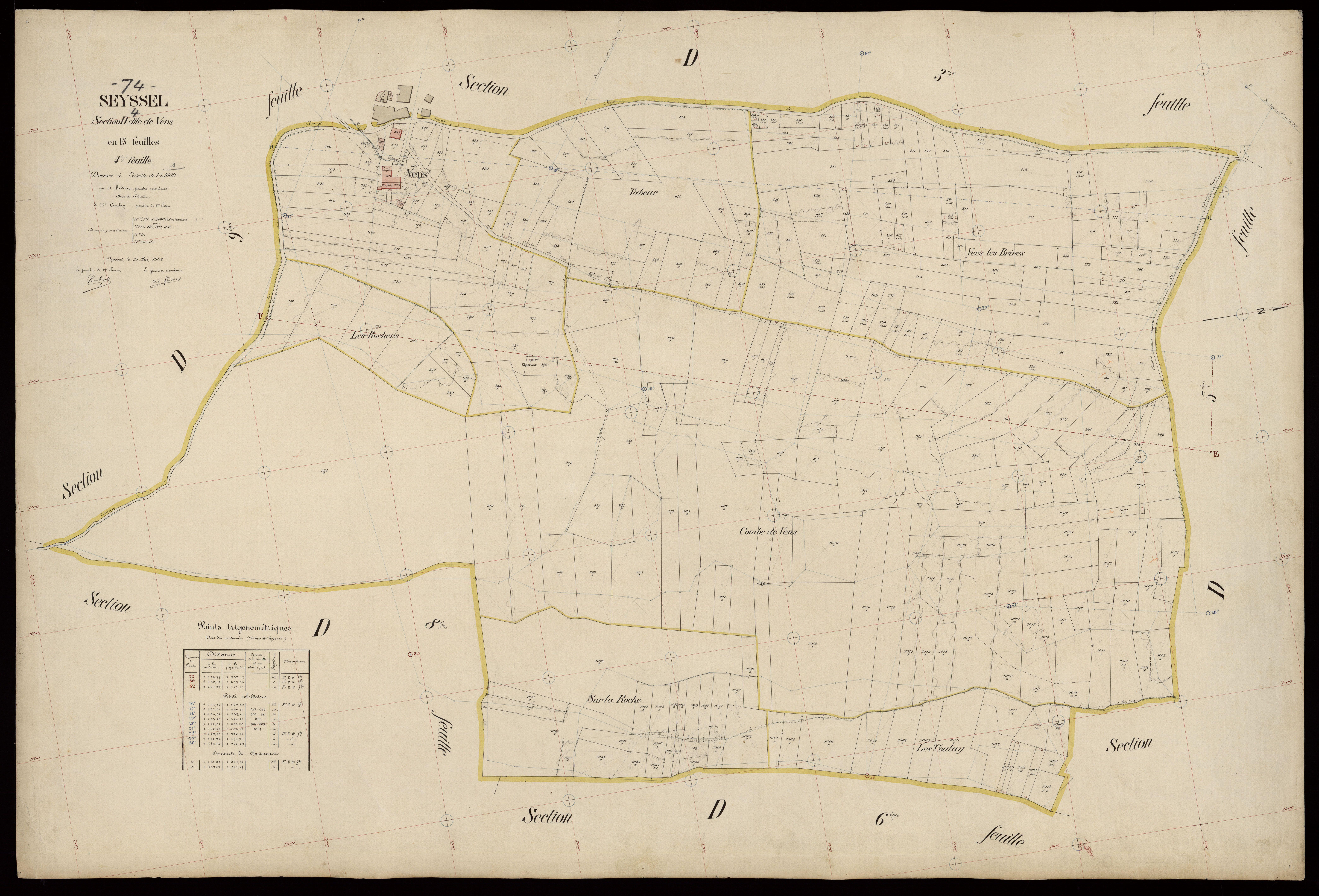 3 P 3 8277 - Feuille n° 5, parcelles n° 1081 à 1424 - 25 mai 1908