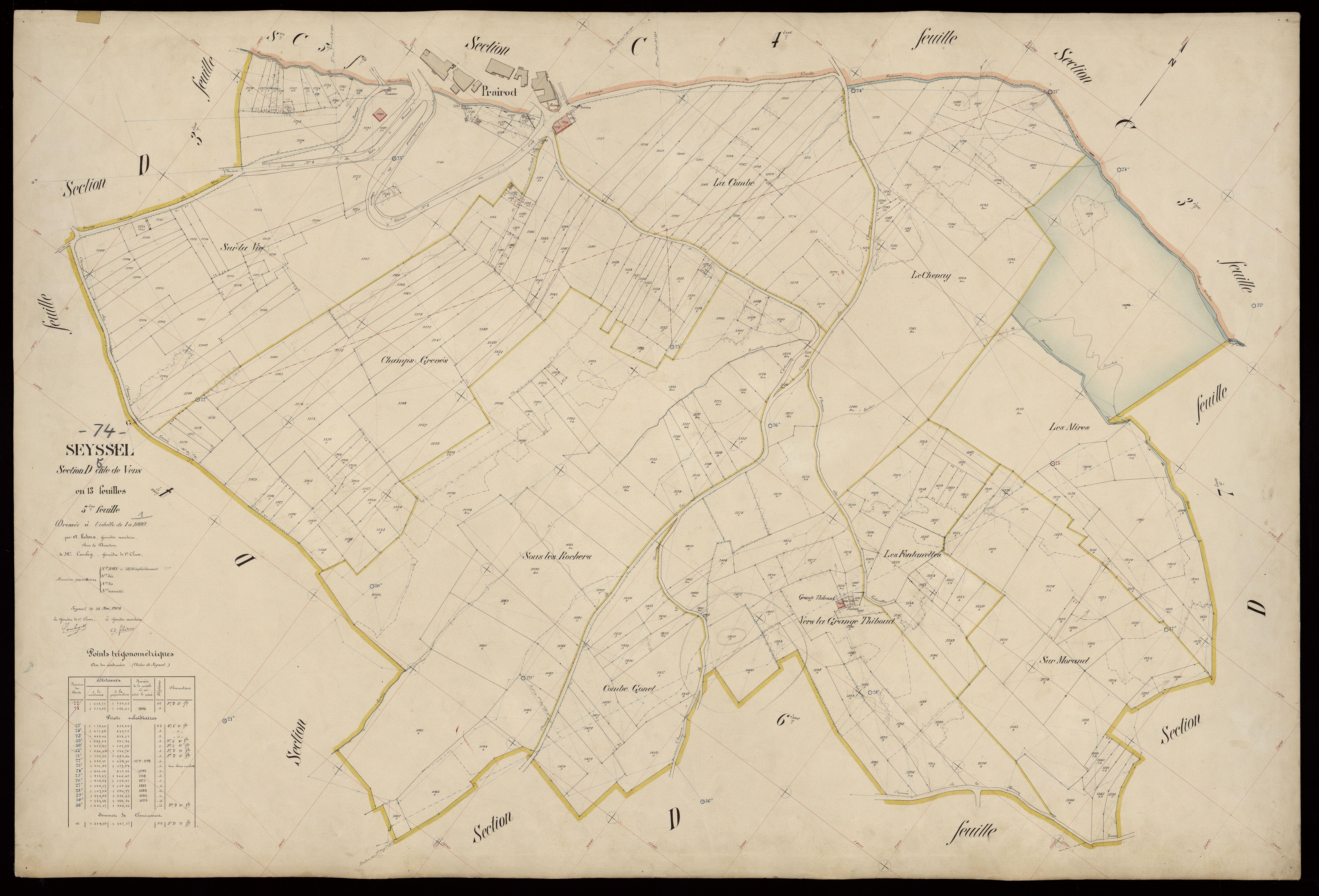 3 P 3 8278 - Feuille n° 6, parcelles n° 1425 à 1662 - 21 mai 1908
