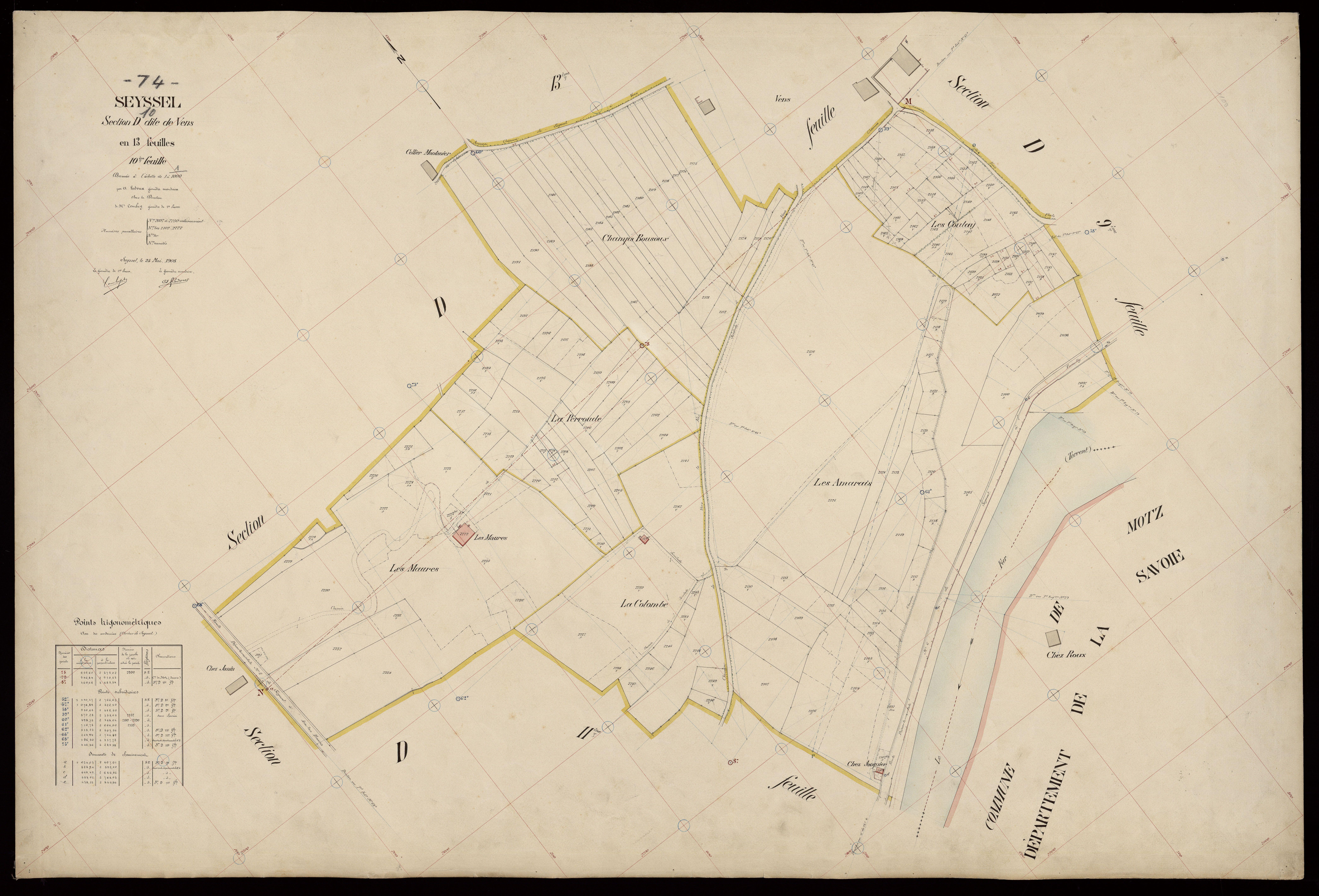 3 P 3 8283 - Feuille n° 11, parcelles n° 2251 à 2376 - 25 mai 1908