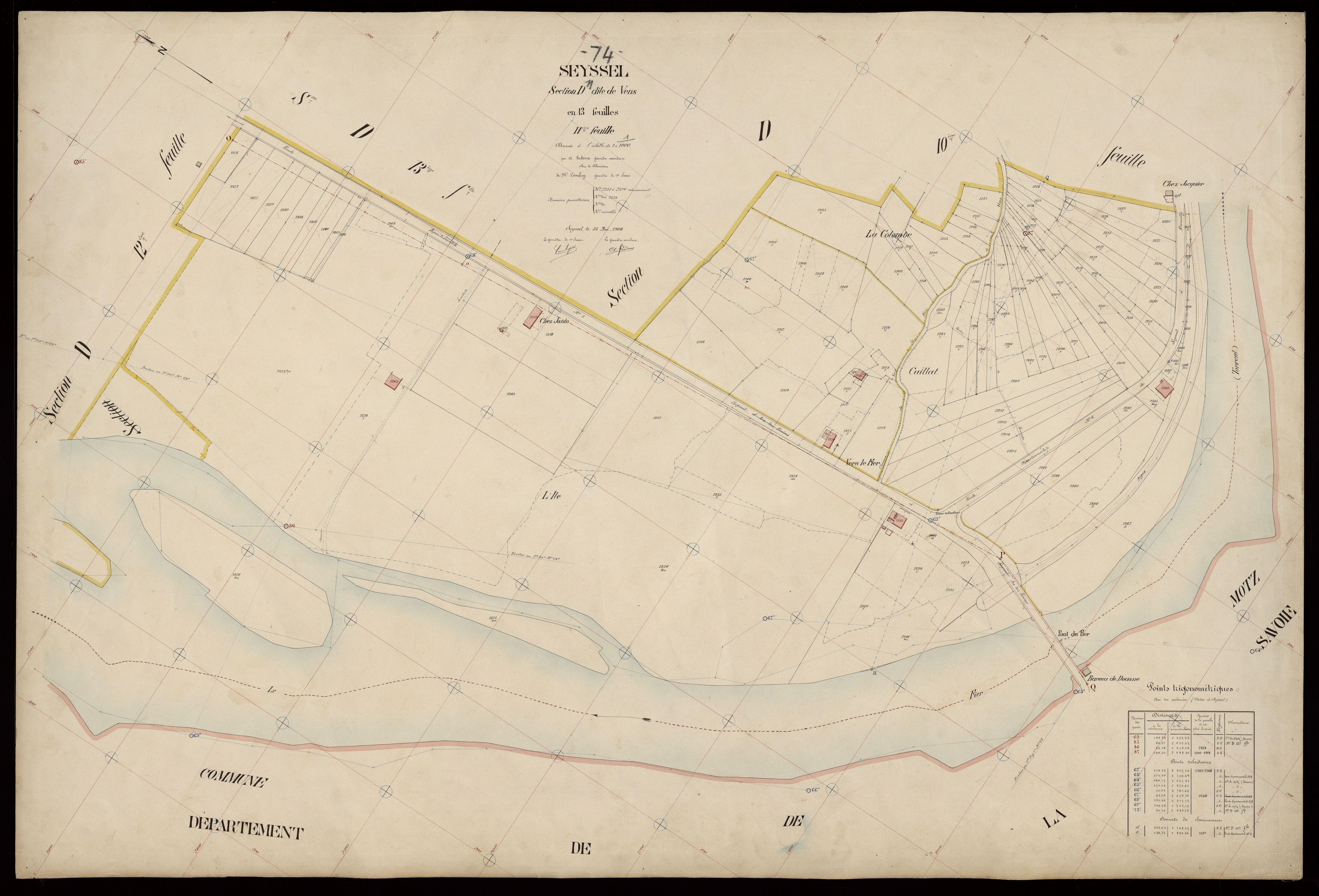 3 P 3 8284 - Feuille n° 12, parcelles n° 2377 à 2443 - 25 mai 1908