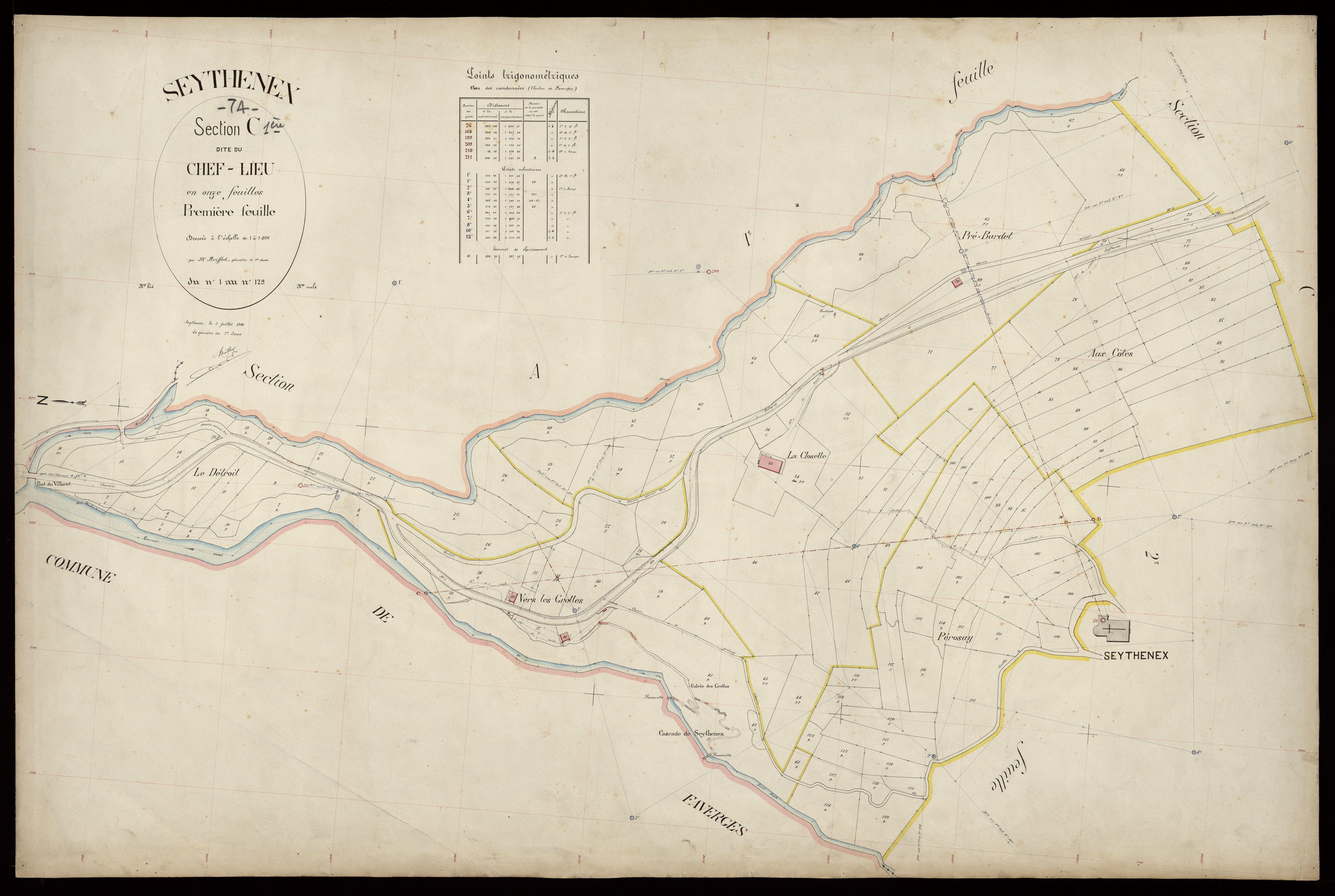 3 P 3 8307 - Feuille n° 2, parcelles n° 130 à 539 - 2 juillet 1906