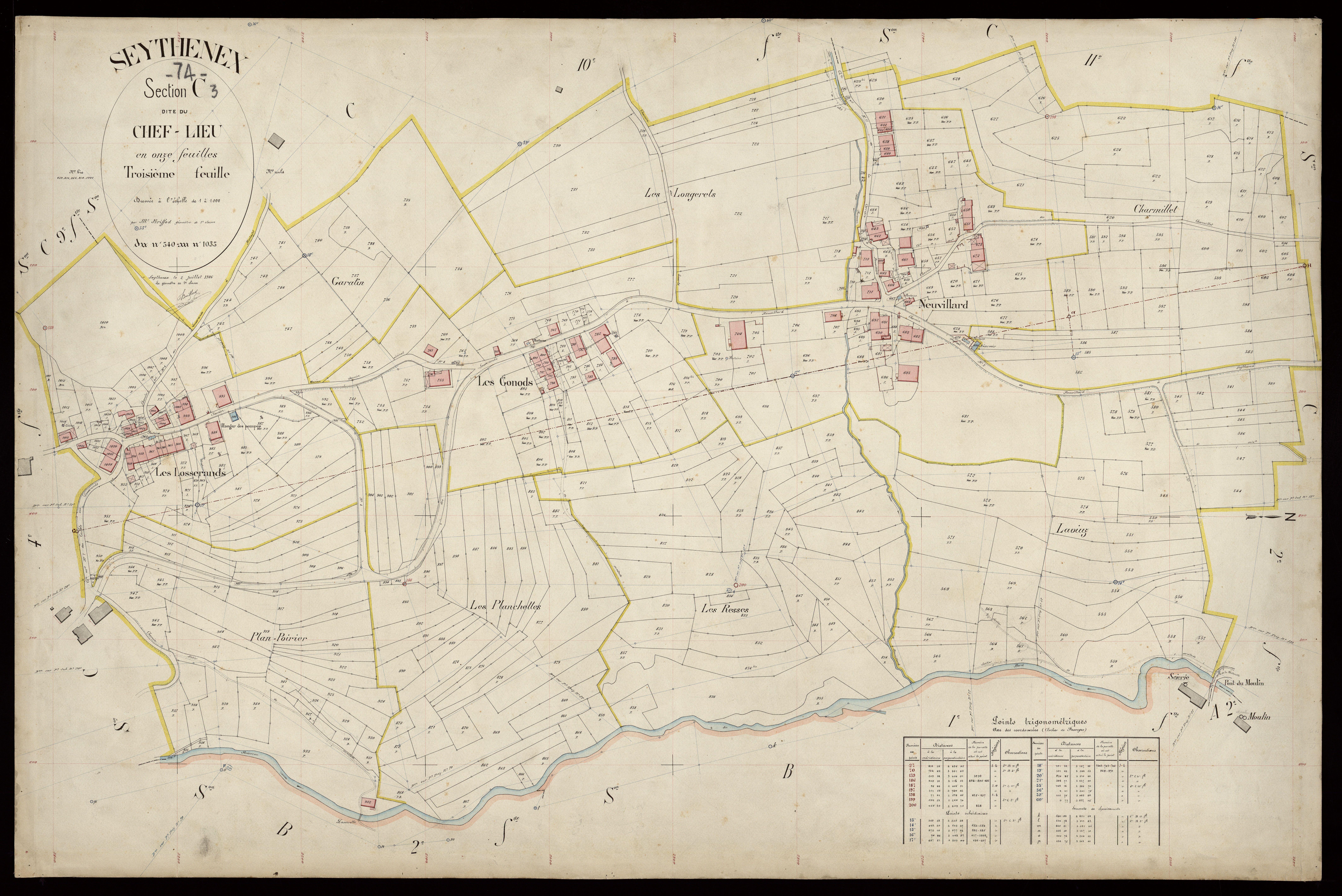 3 P 3 8309 - Feuille n° 4, parcelles n° 1036 à 1486 - 2 juillet 1906