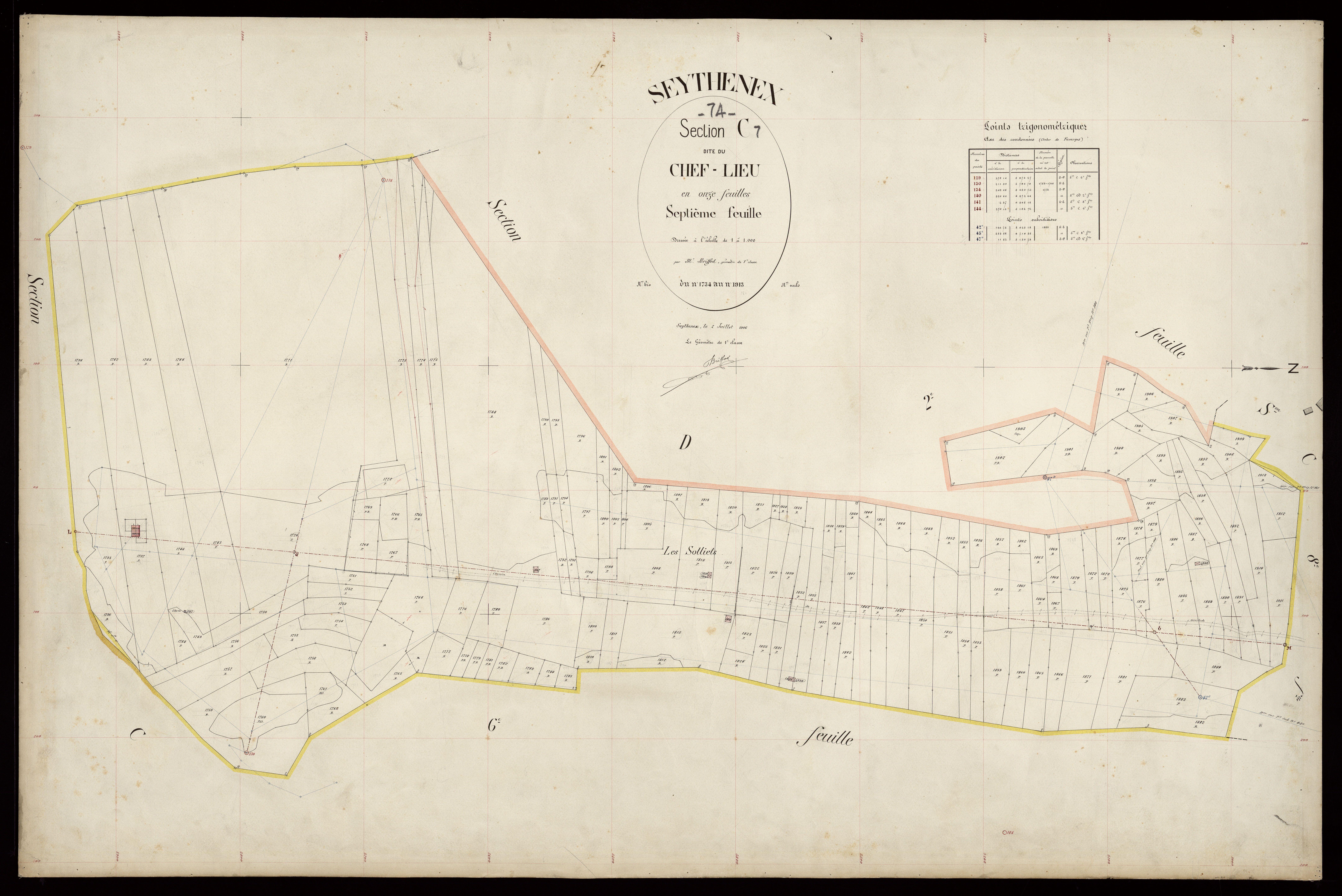 3 P 3 8313 - Feuille n° 8, parcelles n° 1914 à 2164 - 2 juillet 1906