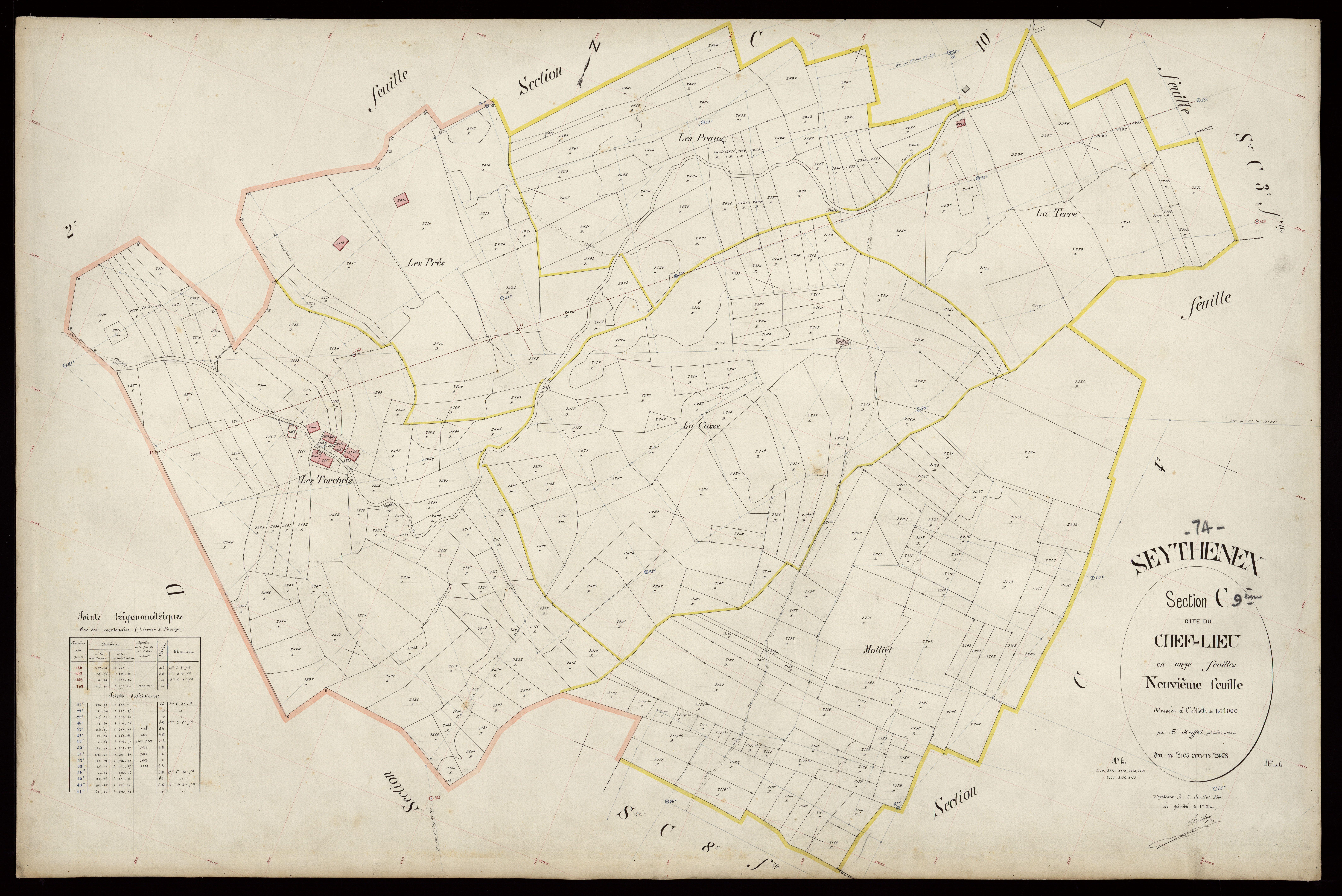3 P 3 8315 - Feuille n° 10, parcelles n° 2469 à 2697 - 2 juillet 1906