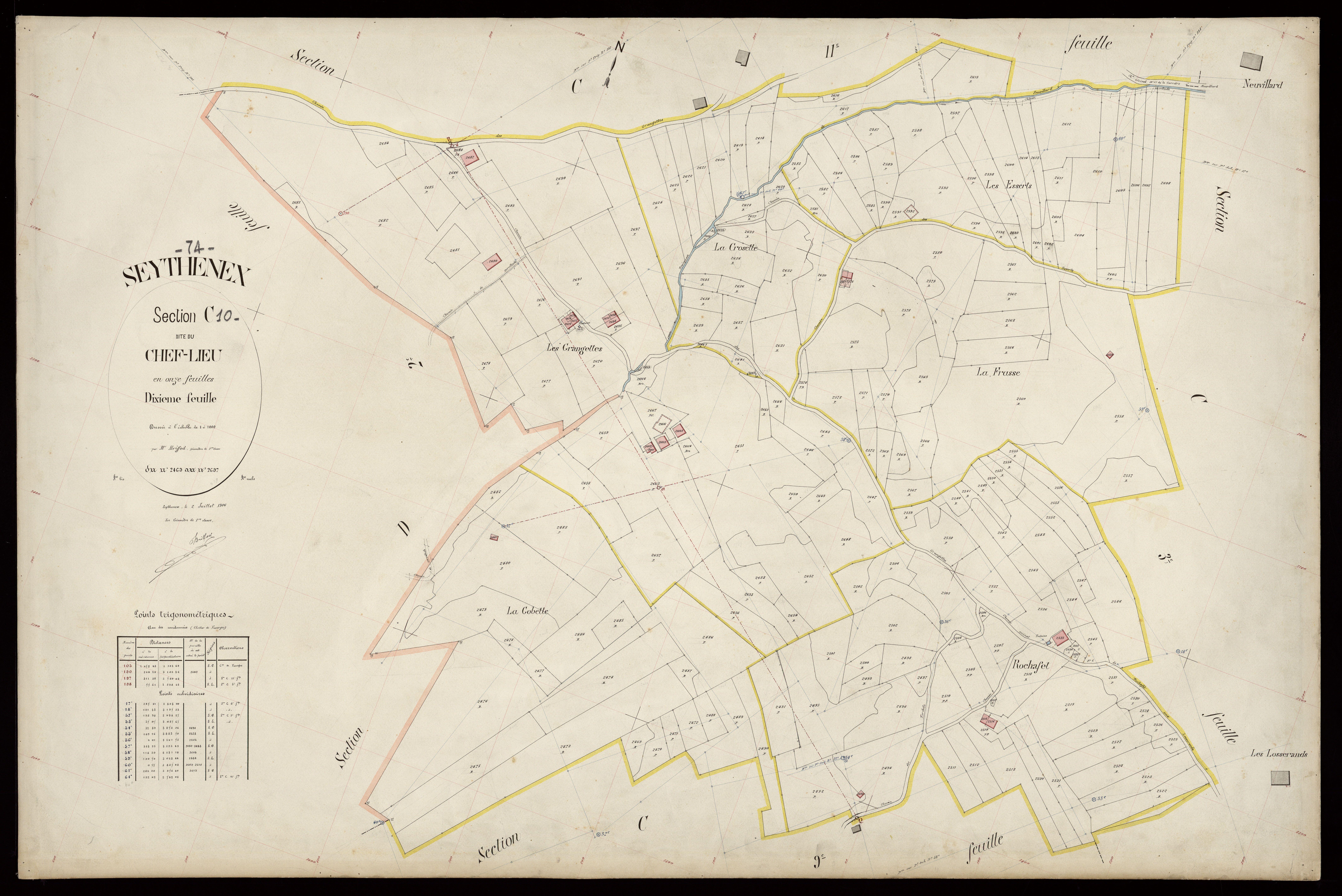 3 P 3 8316 - Feuille n° 11, parcelles n° 2698 à 2913 - 2 juillet 1906