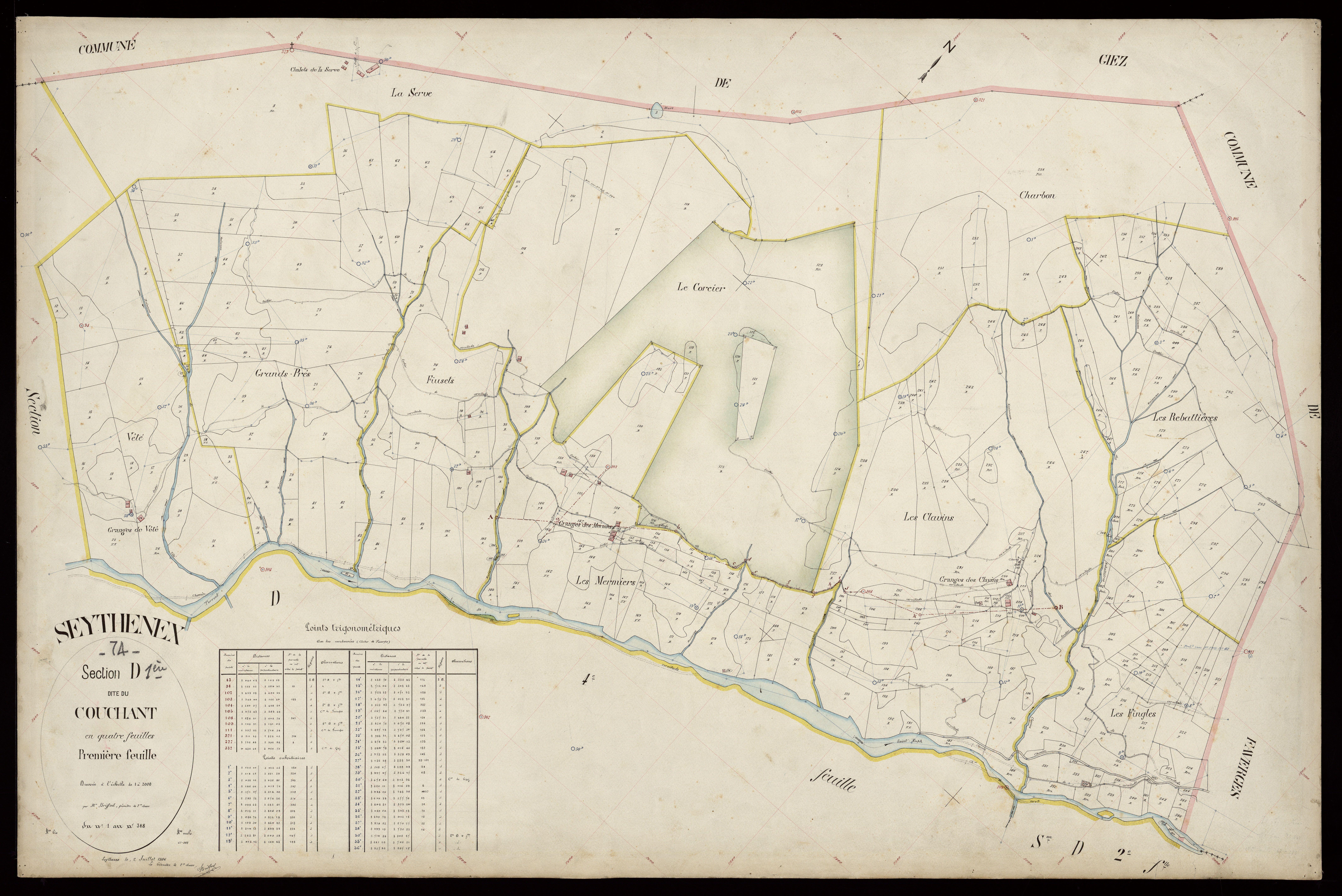 3 P 3 8318 - Feuille n° 2, parcelles n° 349 à 412 - 2 juillet 1906