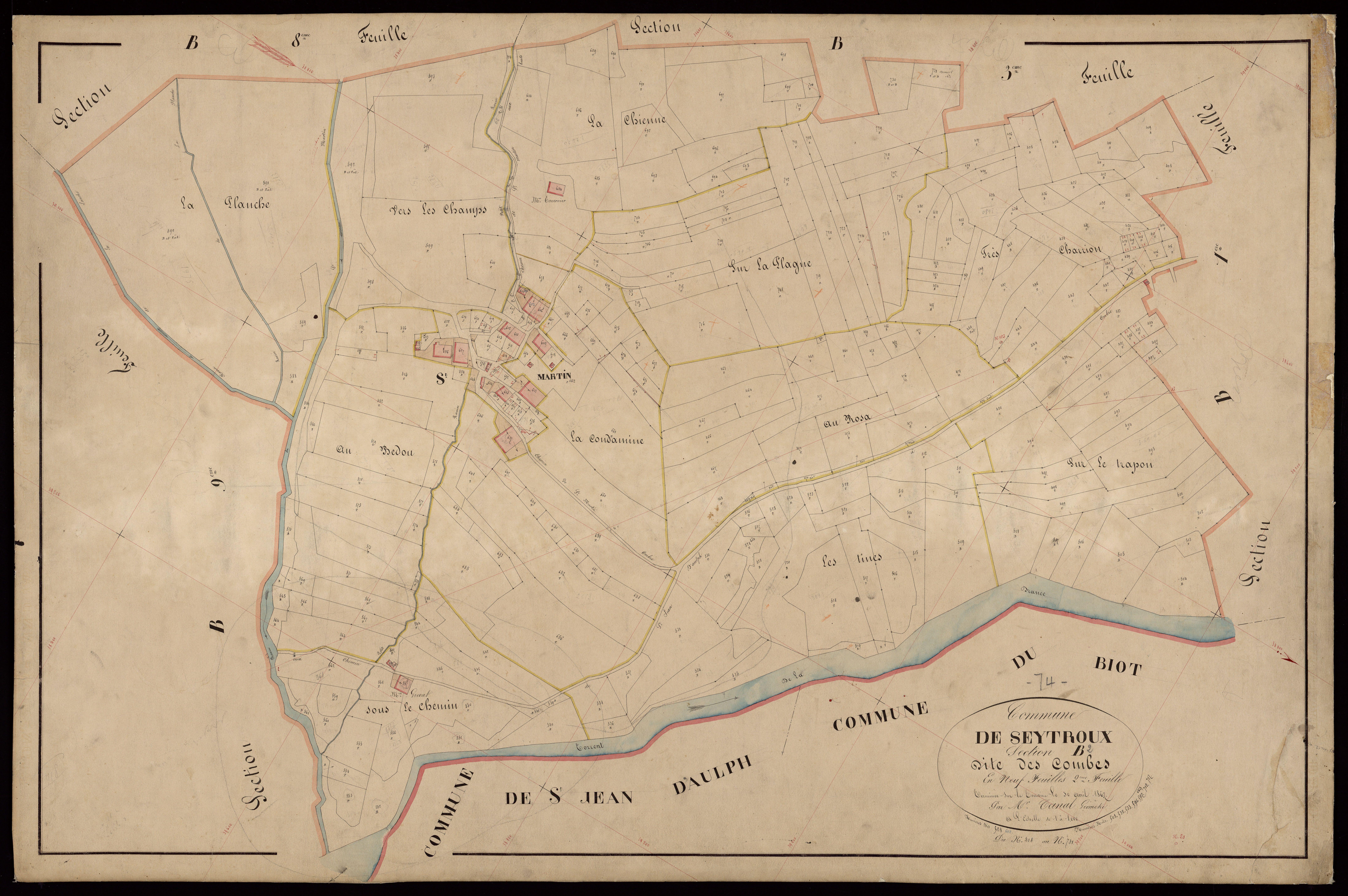 3 P 3 8333 - Feuille n° 3, parcelles n° 732 à 904 - 1er juin 1867