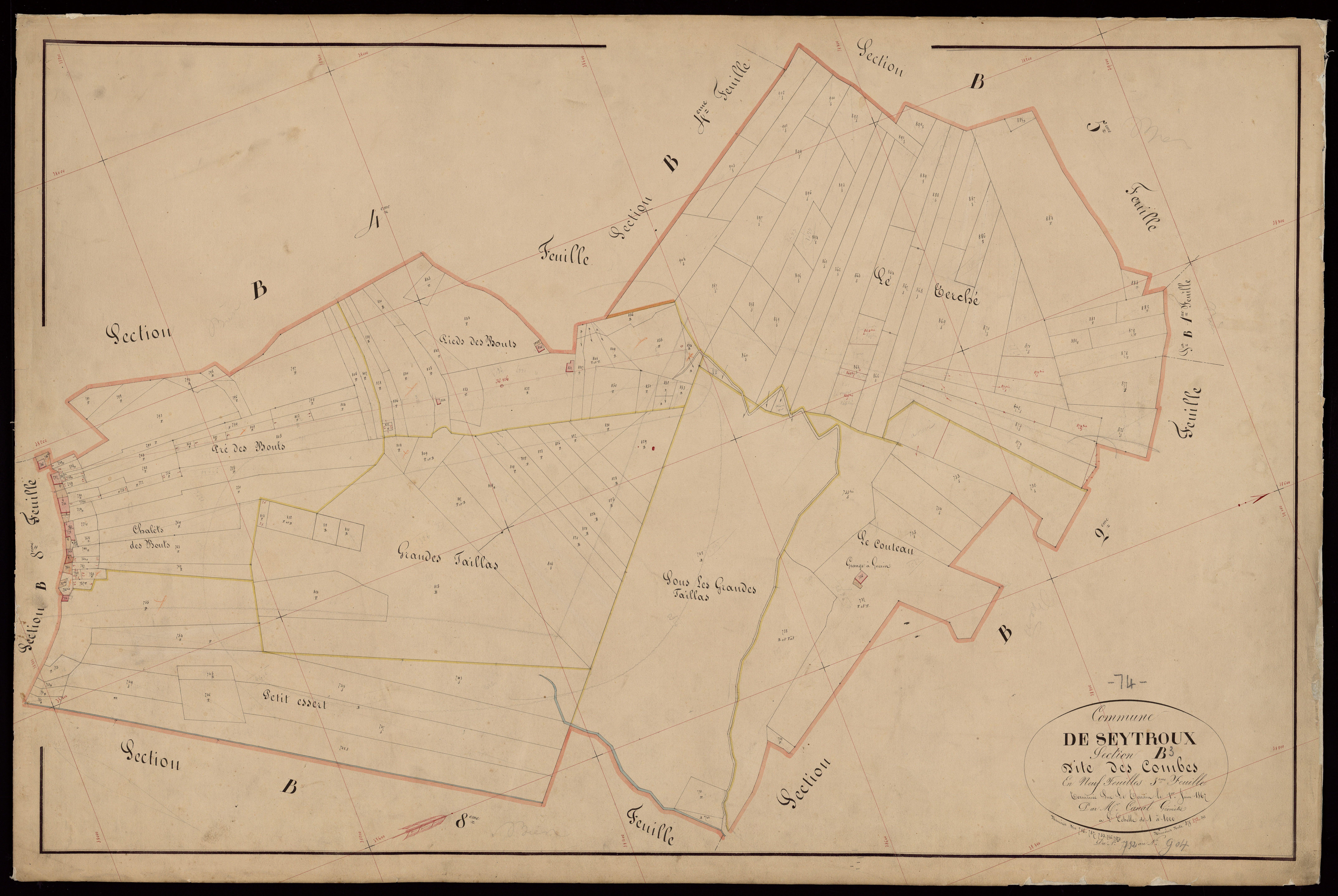 3 P 3 8334 - Feuille n° 4, parcelles n° 905 à 1073 - 15 mai 1867