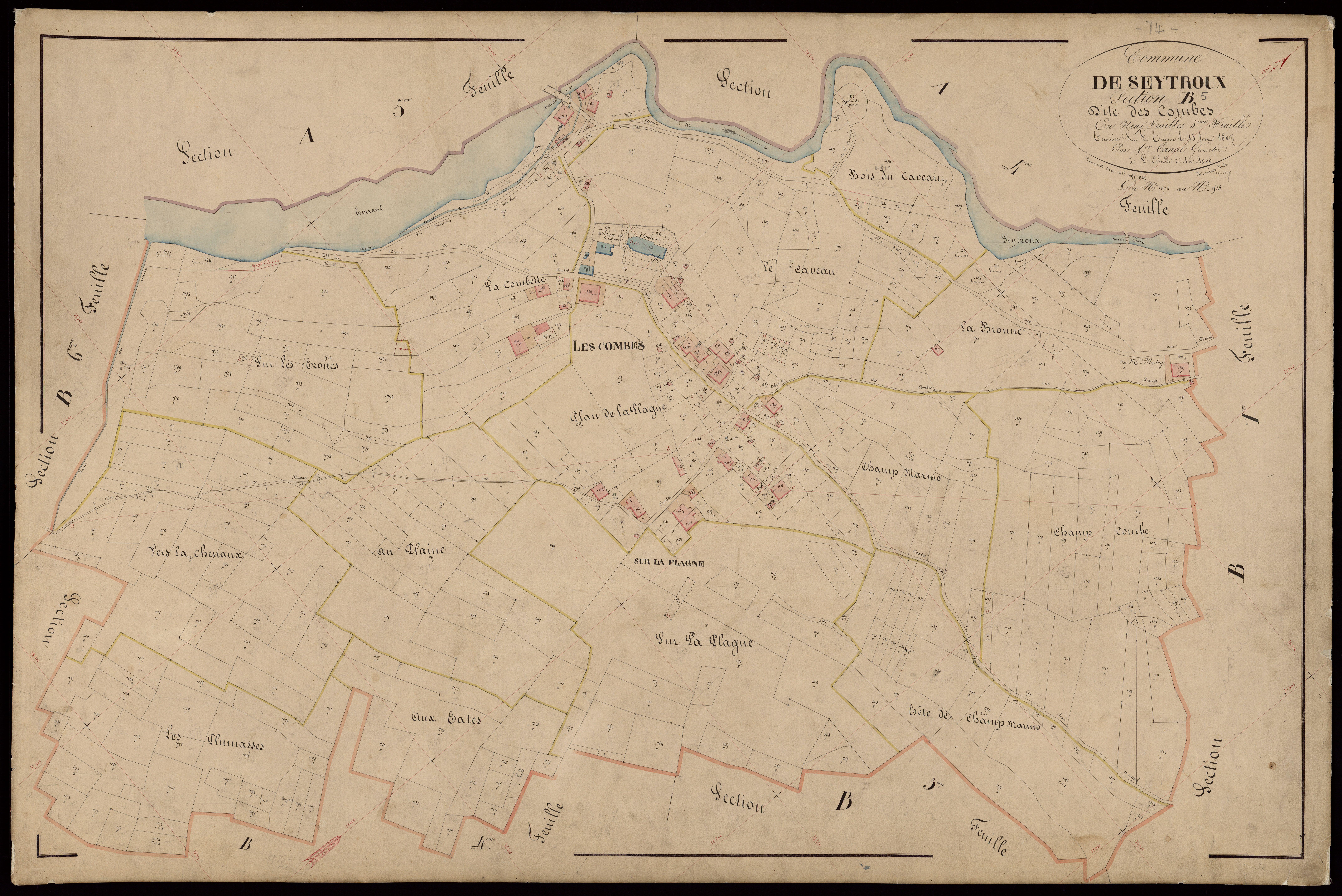 3 P 3 8336 - Feuille n° 6, parcelles n° 1514 à 1699 - 5 août 1867