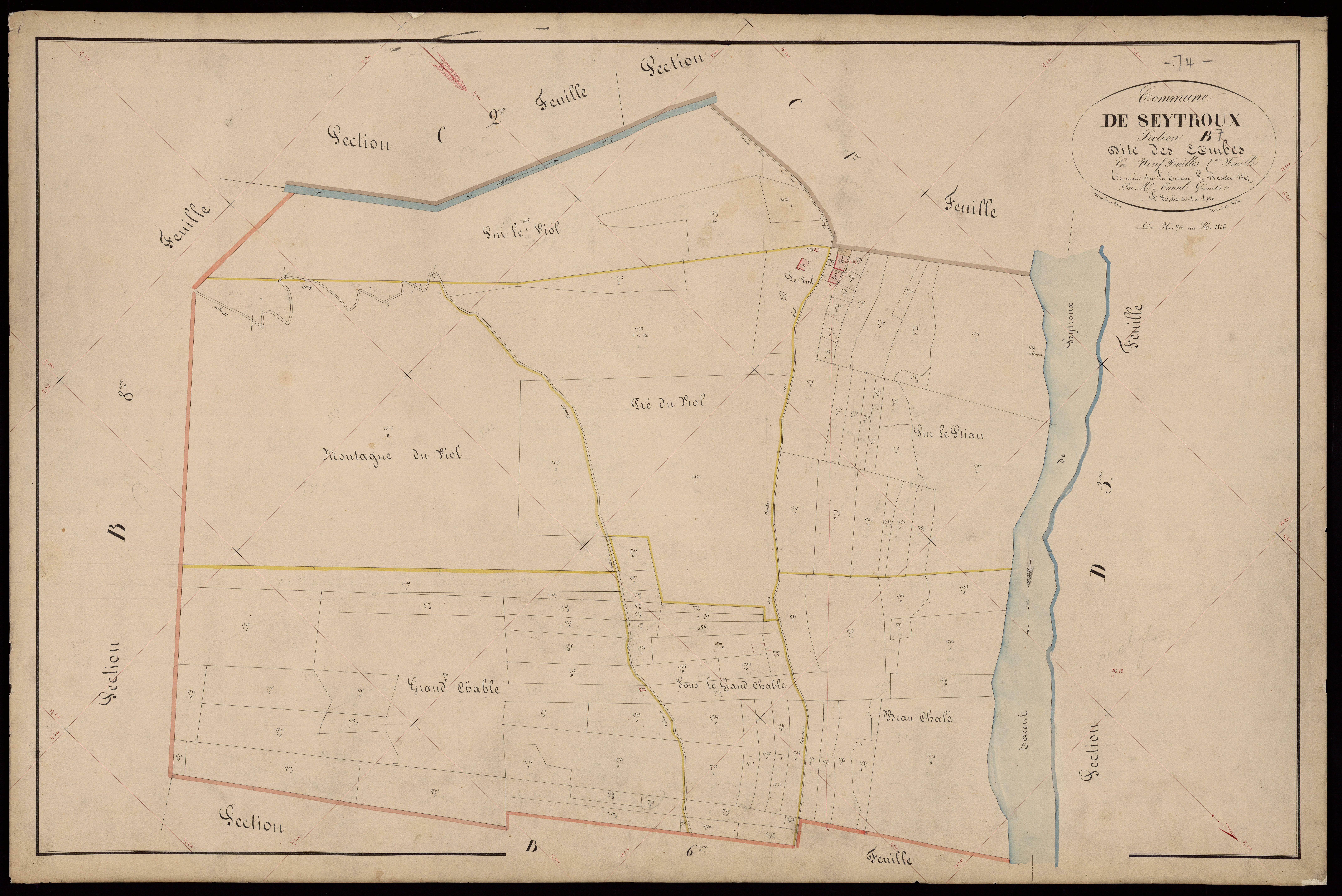 3 P 3 8338 - Feuille n° 8, parcelles n° 1807 à 1975 - 15 septembre 1867
