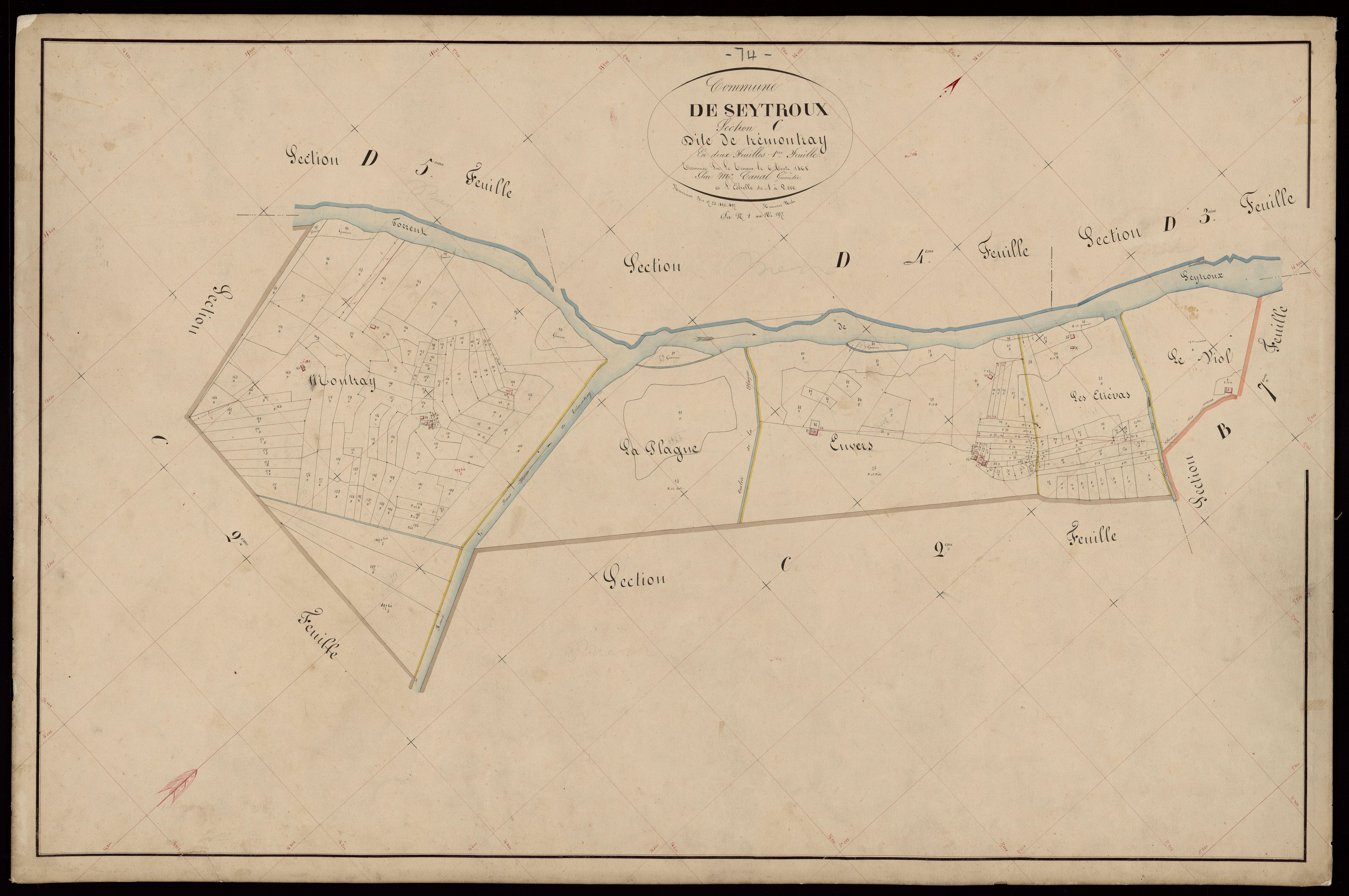 3 P 3 8341 - Feuille n° 2, parcelles n° 198 à 310 - 15 juillet 1867