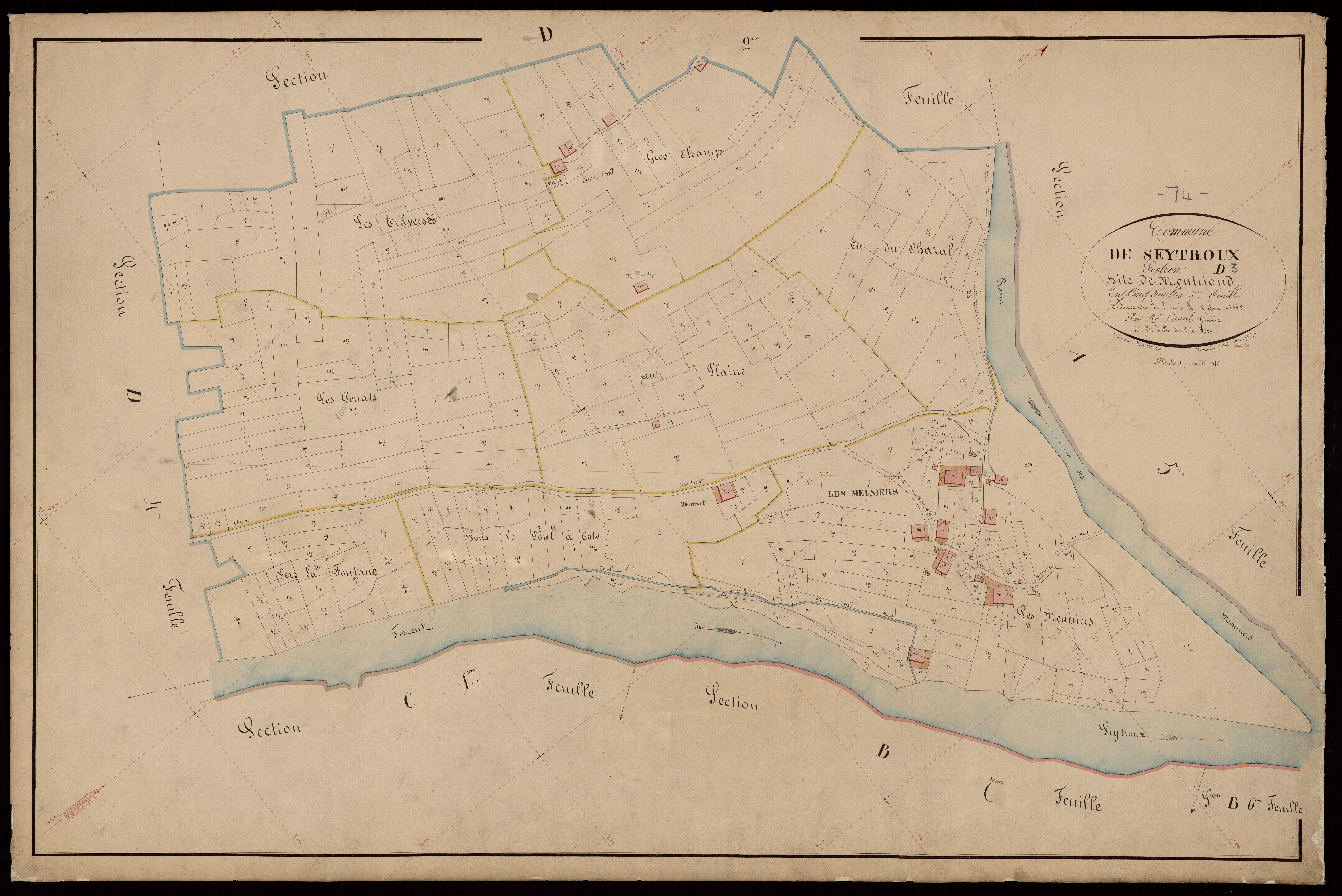 3 P 3 8345 - Feuille n° 4, parcelles n° 455 à 761 - 15 mai 1868