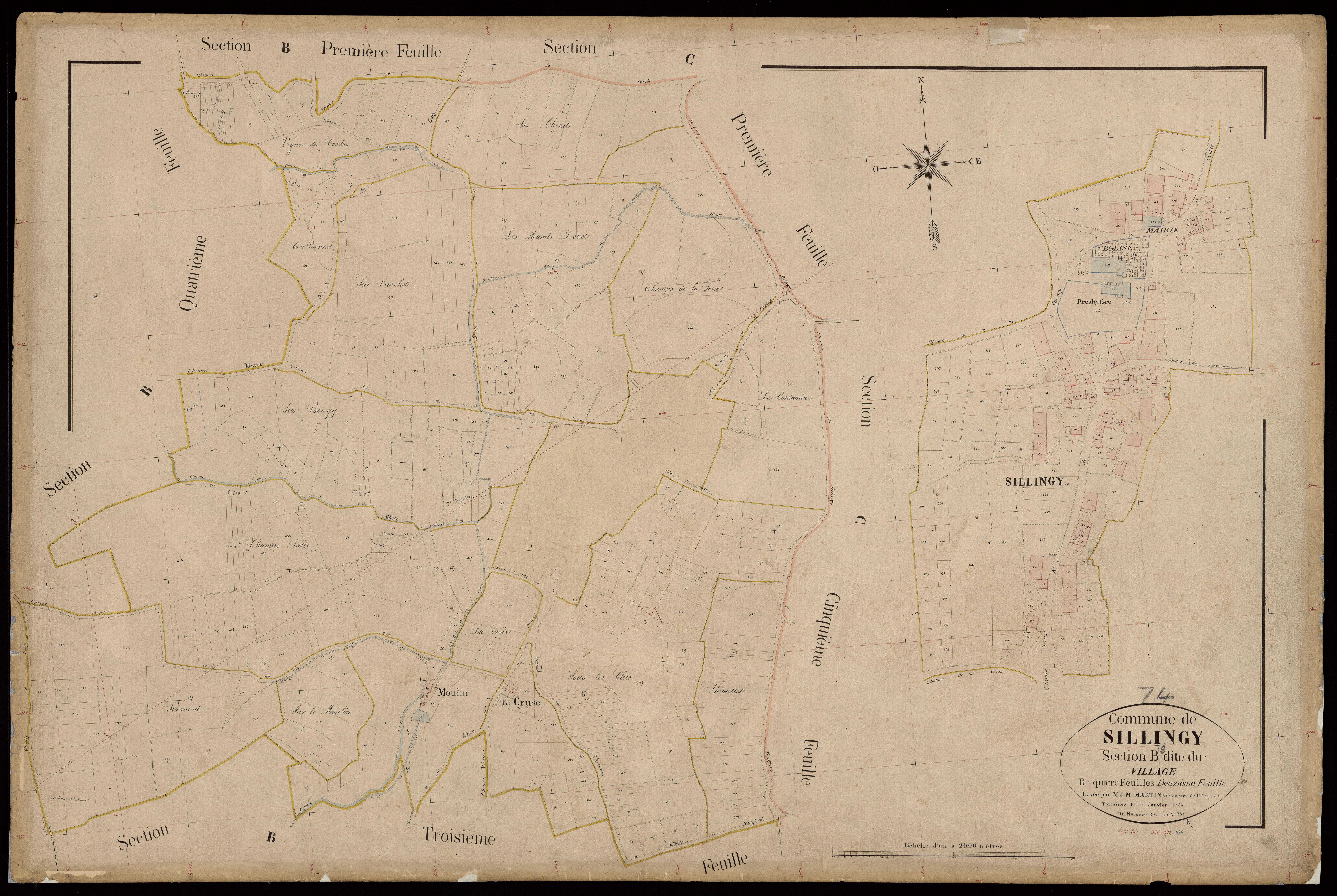 3 P 3 8355 - Feuille n° 3, parcelles n° 733 à 1107 - 30 janvier 1866