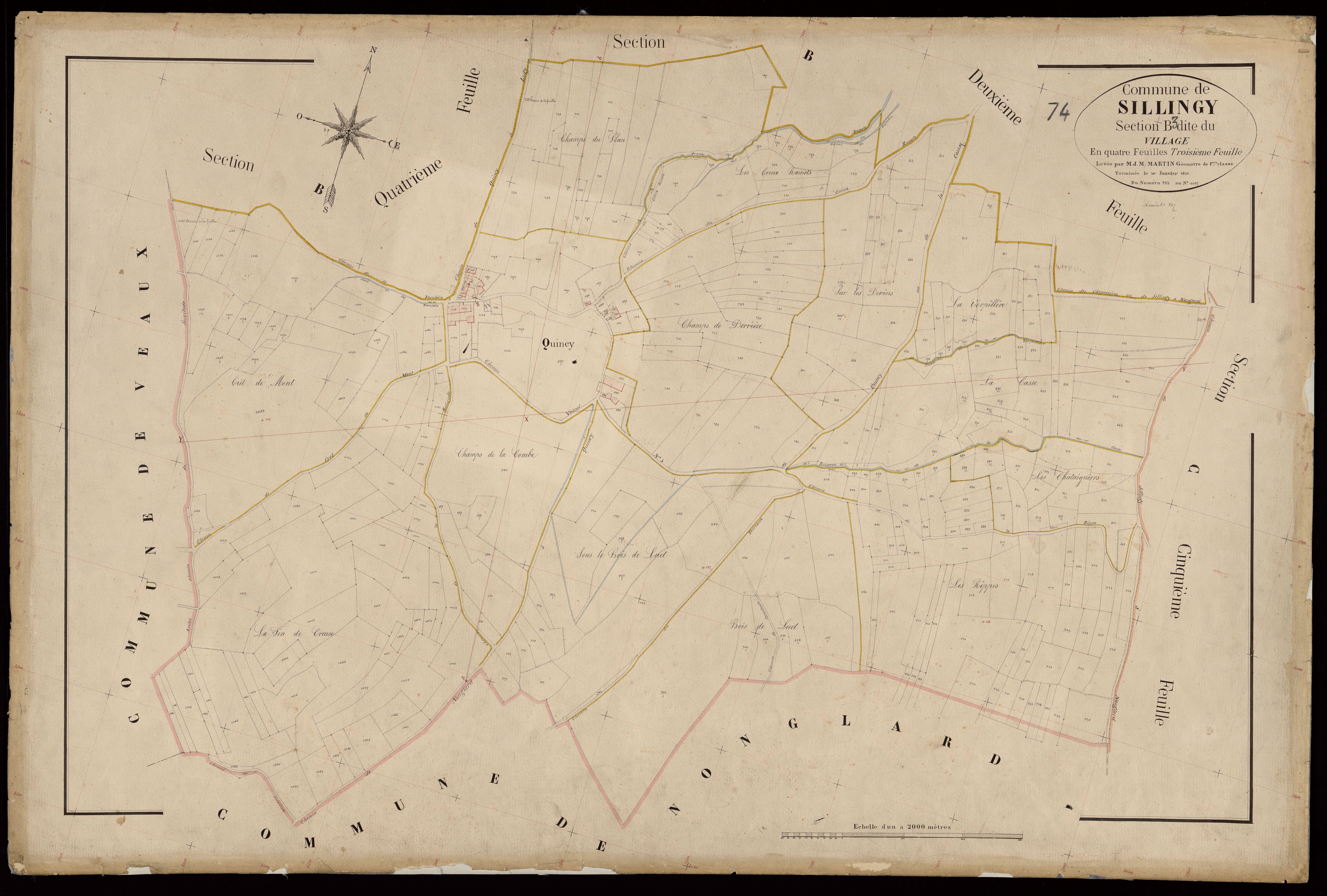 3 P 3 8356 - Feuille n° 4, parcelles n° 1108 à 1589 - 30 janvier 1866