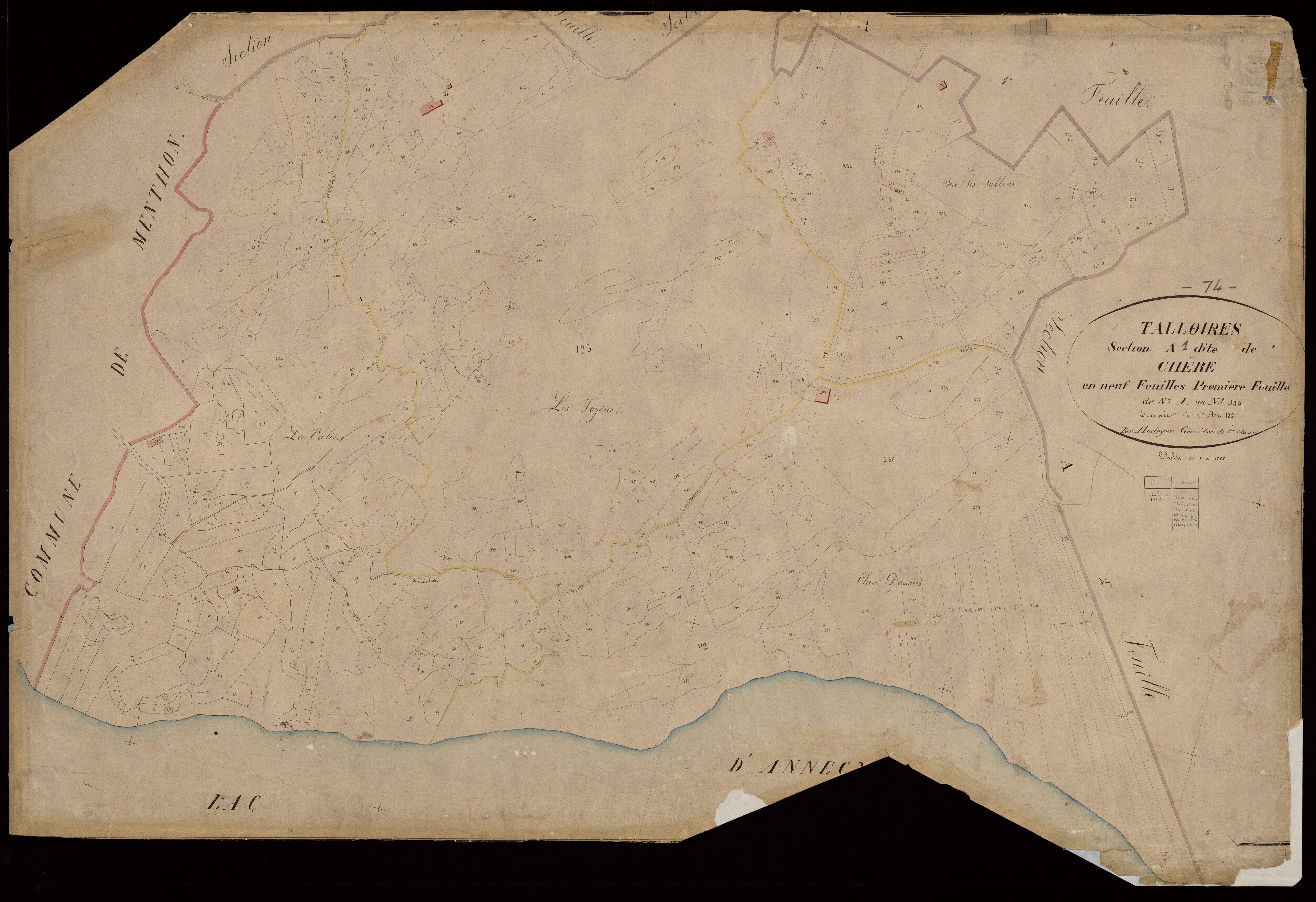 3 P 3 8440 - Feuille n° 2, parcelles n° 336 à 591 - 1er mai 1867