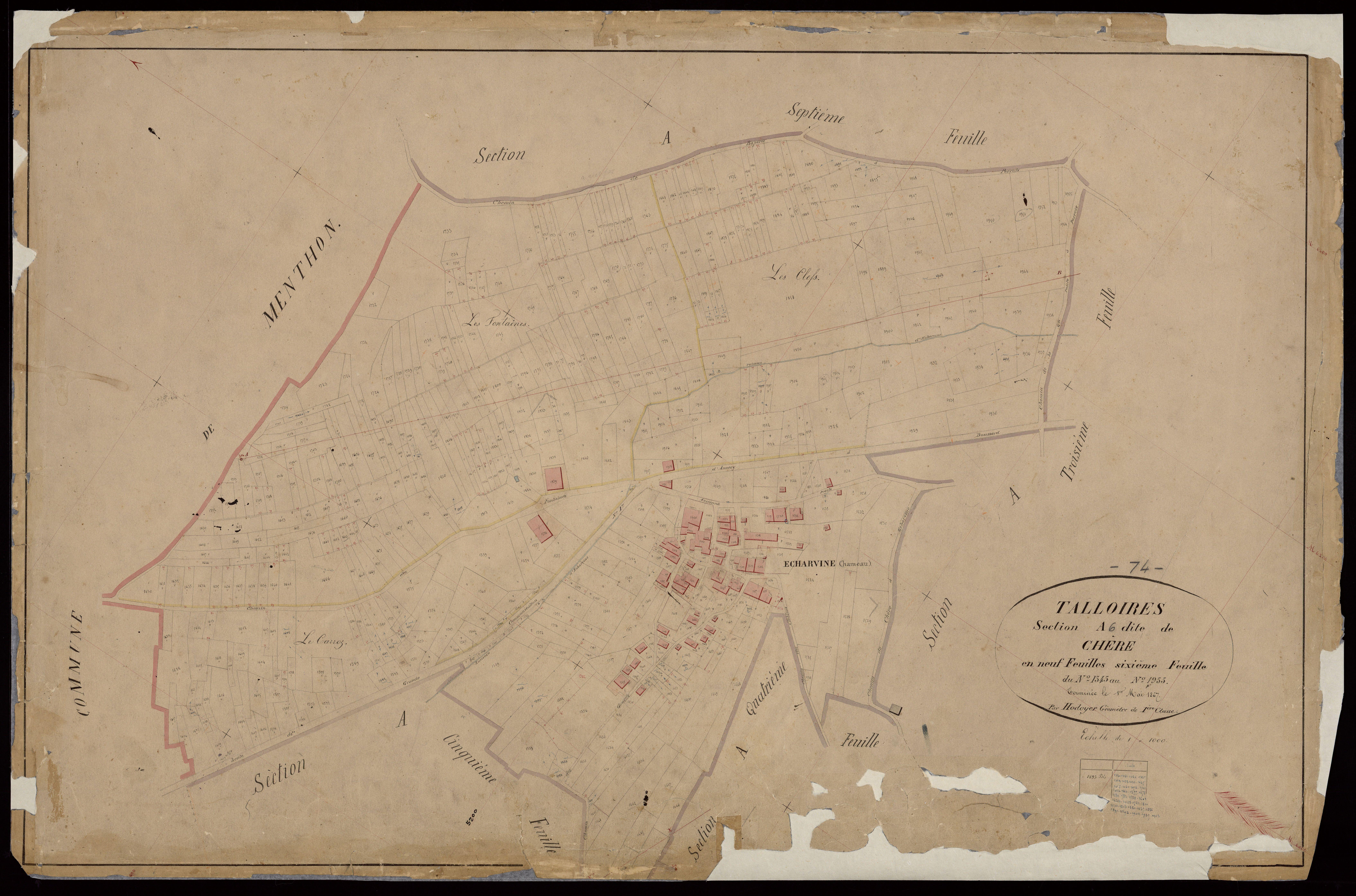 3 P 3 8445 - Feuille n° 7, parcelles n° 1956 à 2529 - 1er mai 1867