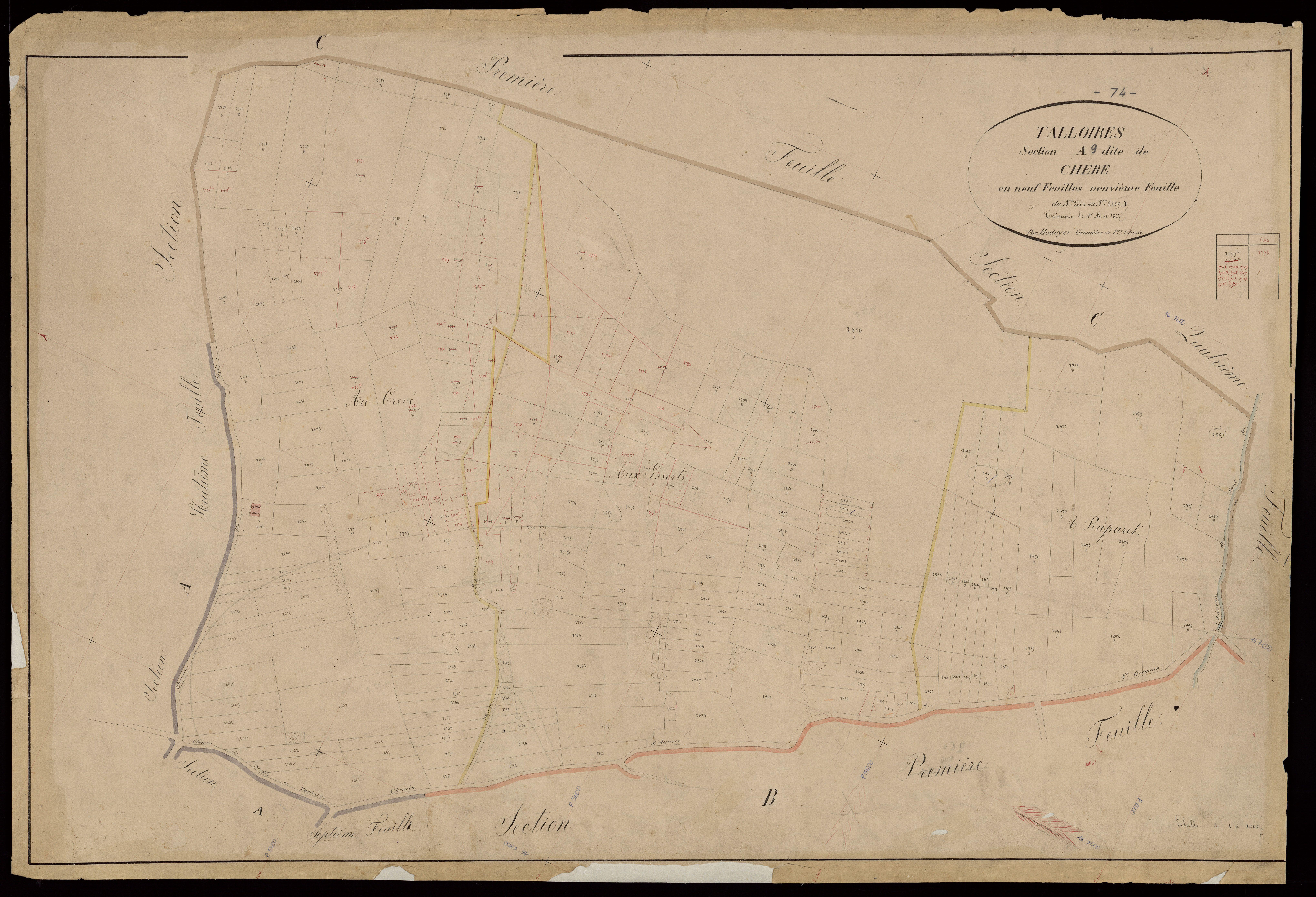 Section B : Le Bourg - 1867