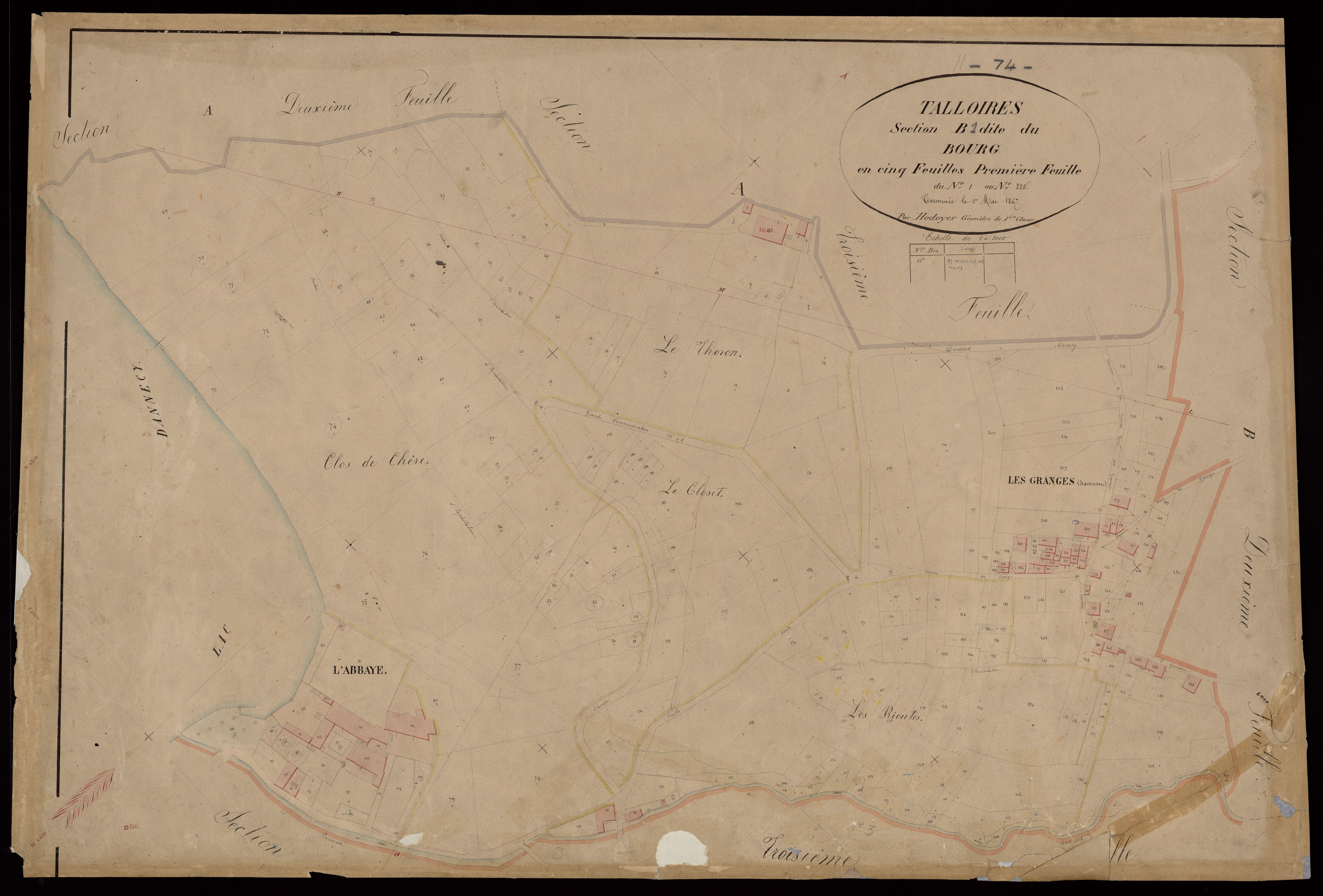 3 P 3 8449 - Feuille n° 2, parcelles n° 286 à 404 - 1er mai 1867