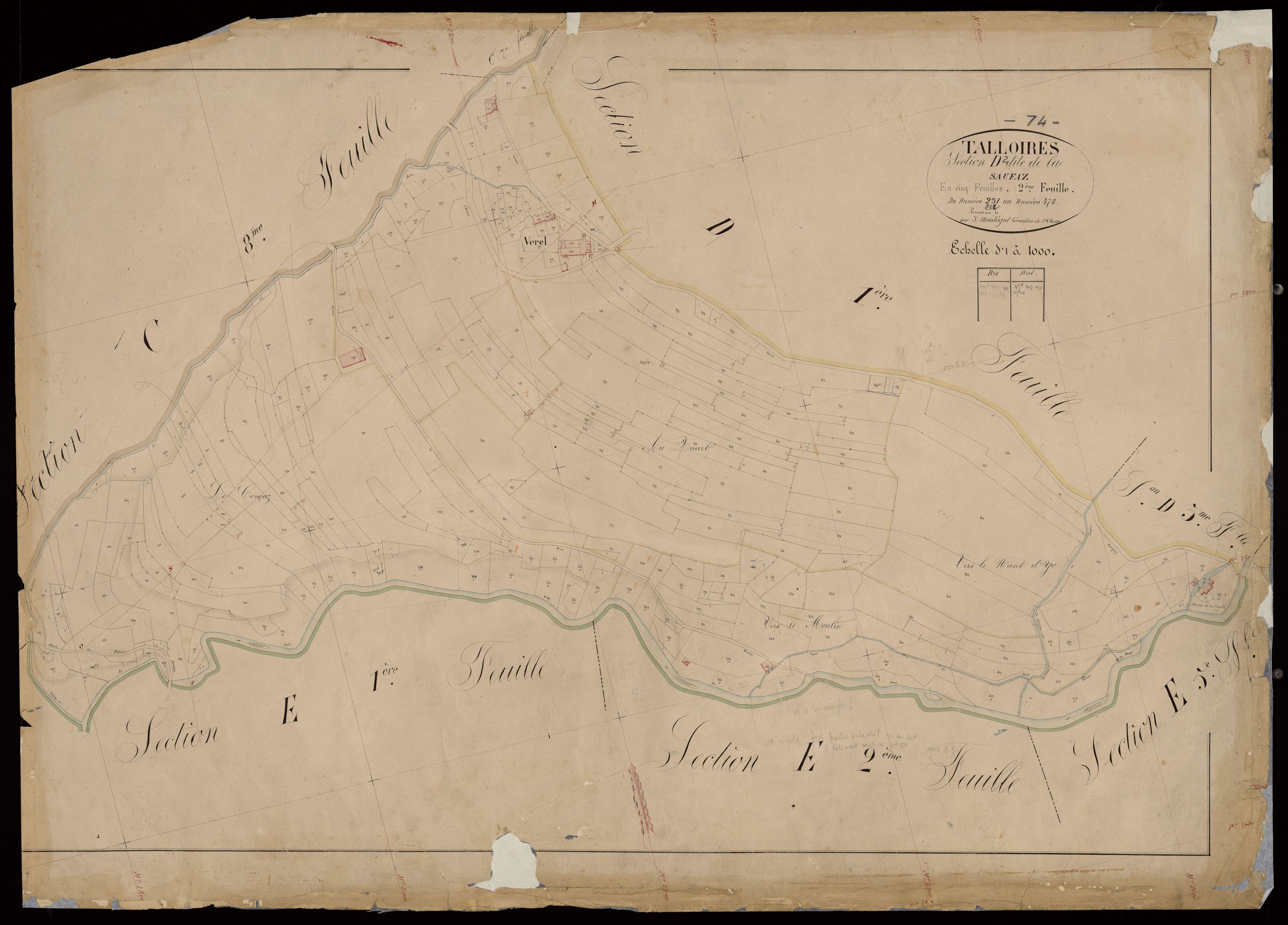 3 P 3 8463 - Feuille n° 3, parcelles n° 479 à 708 -