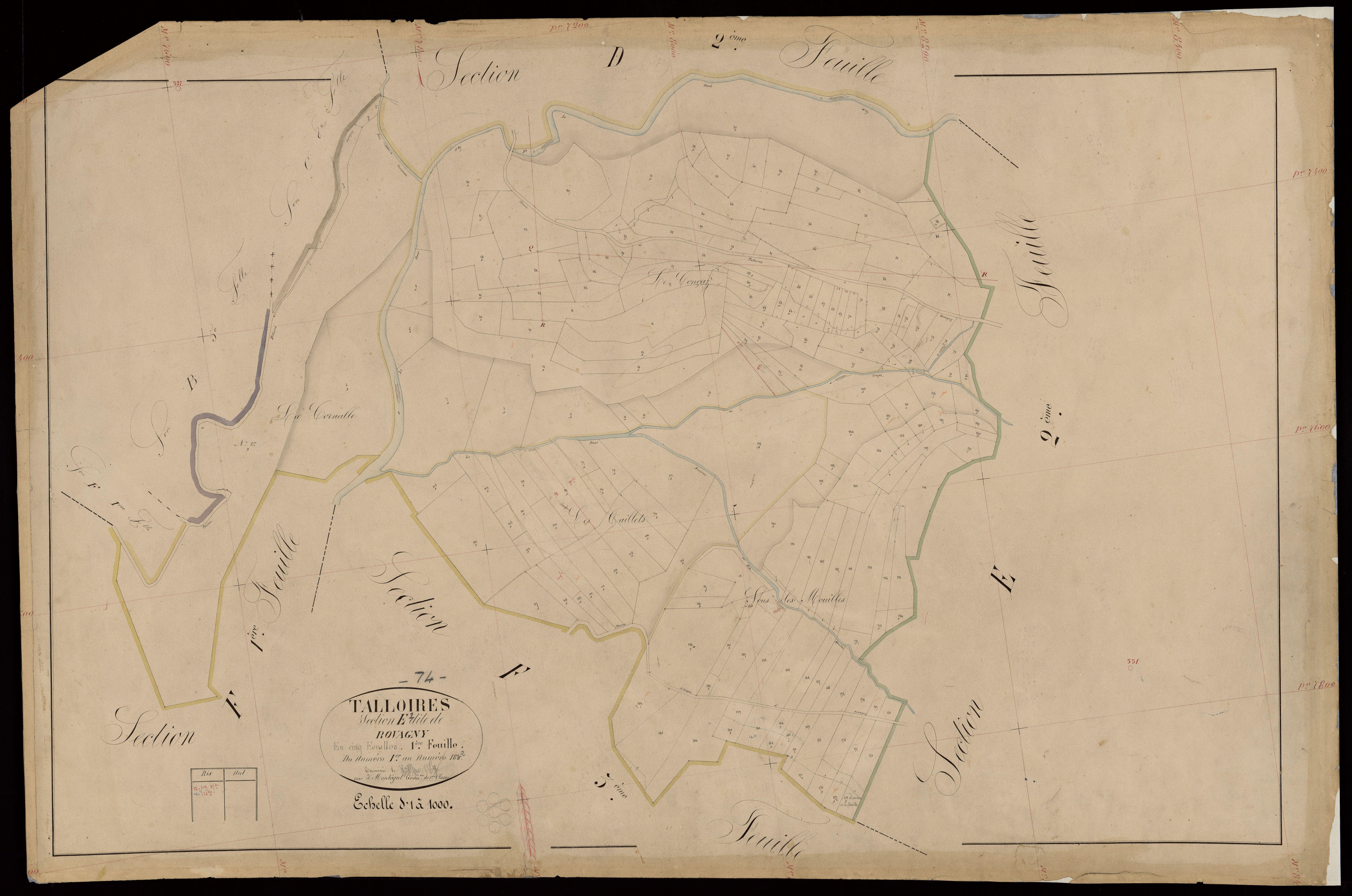 3 P 3 8467 - Feuille n° 2, parcelles n° 183 à 735 -