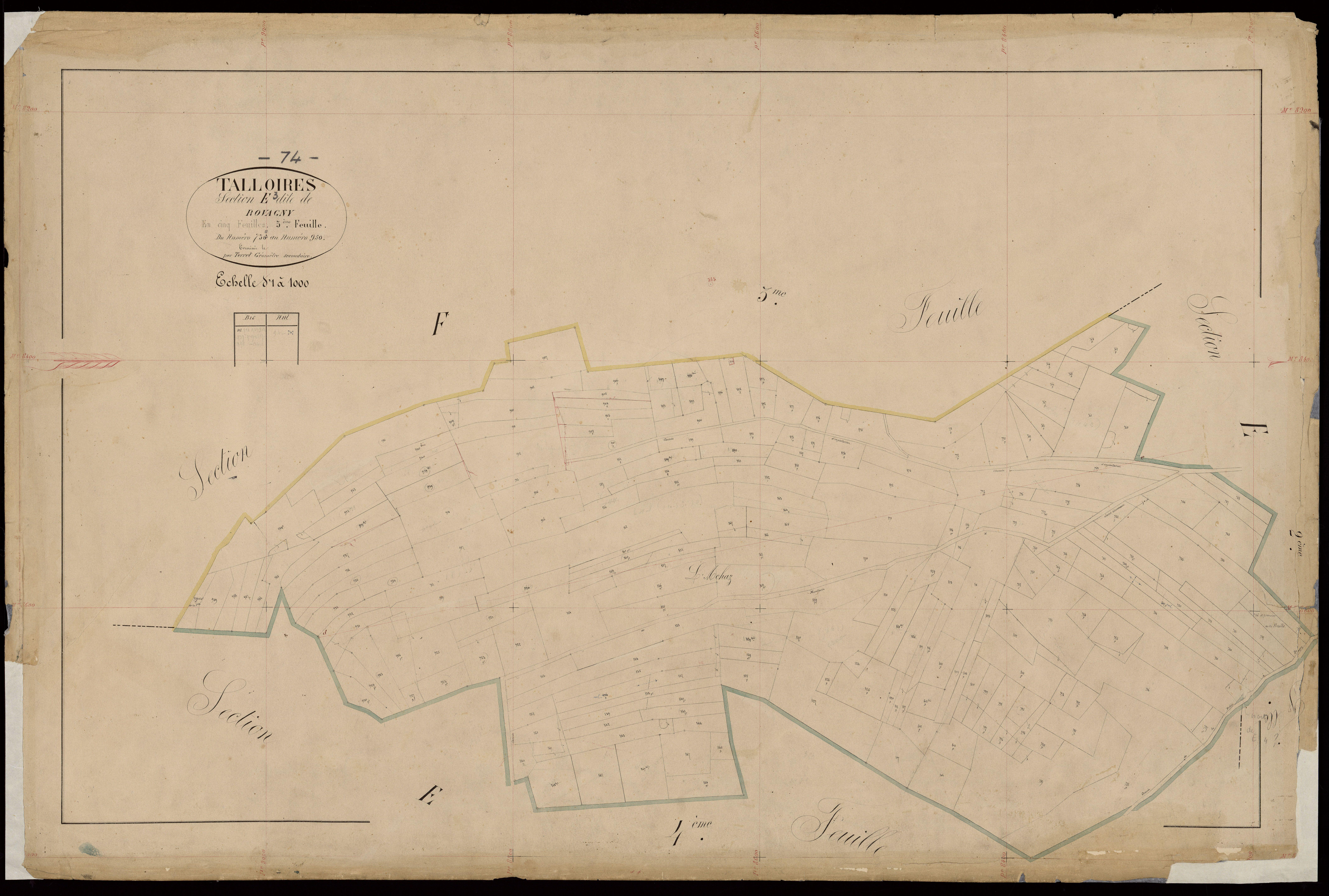 3 P 3 8469 - Feuille n° 4, parcelles n° 951 à 1248 -