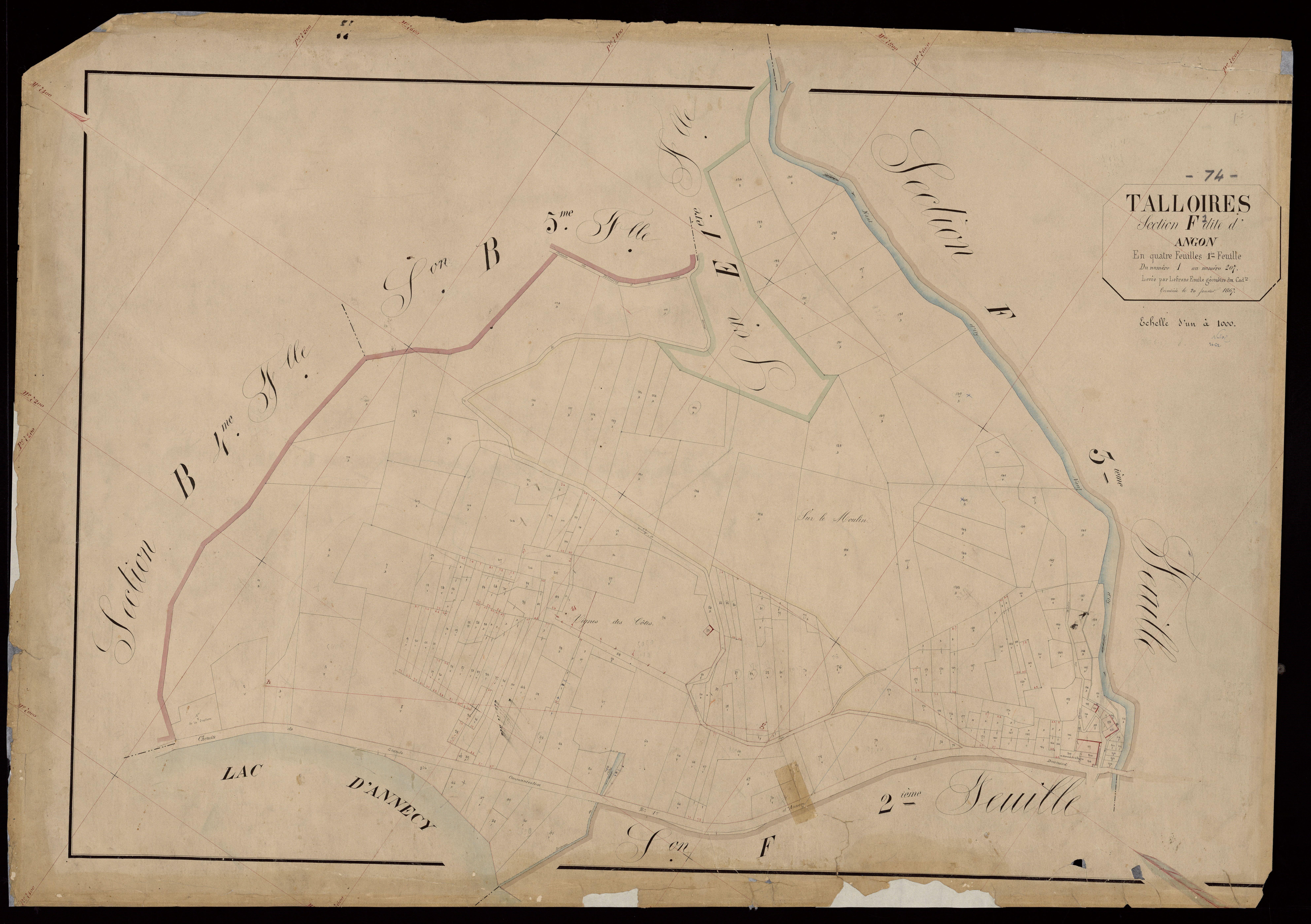 3 P 3 8473 - Feuille n° 2, parcelles n° 208 à 793 - 22 janvier 1867