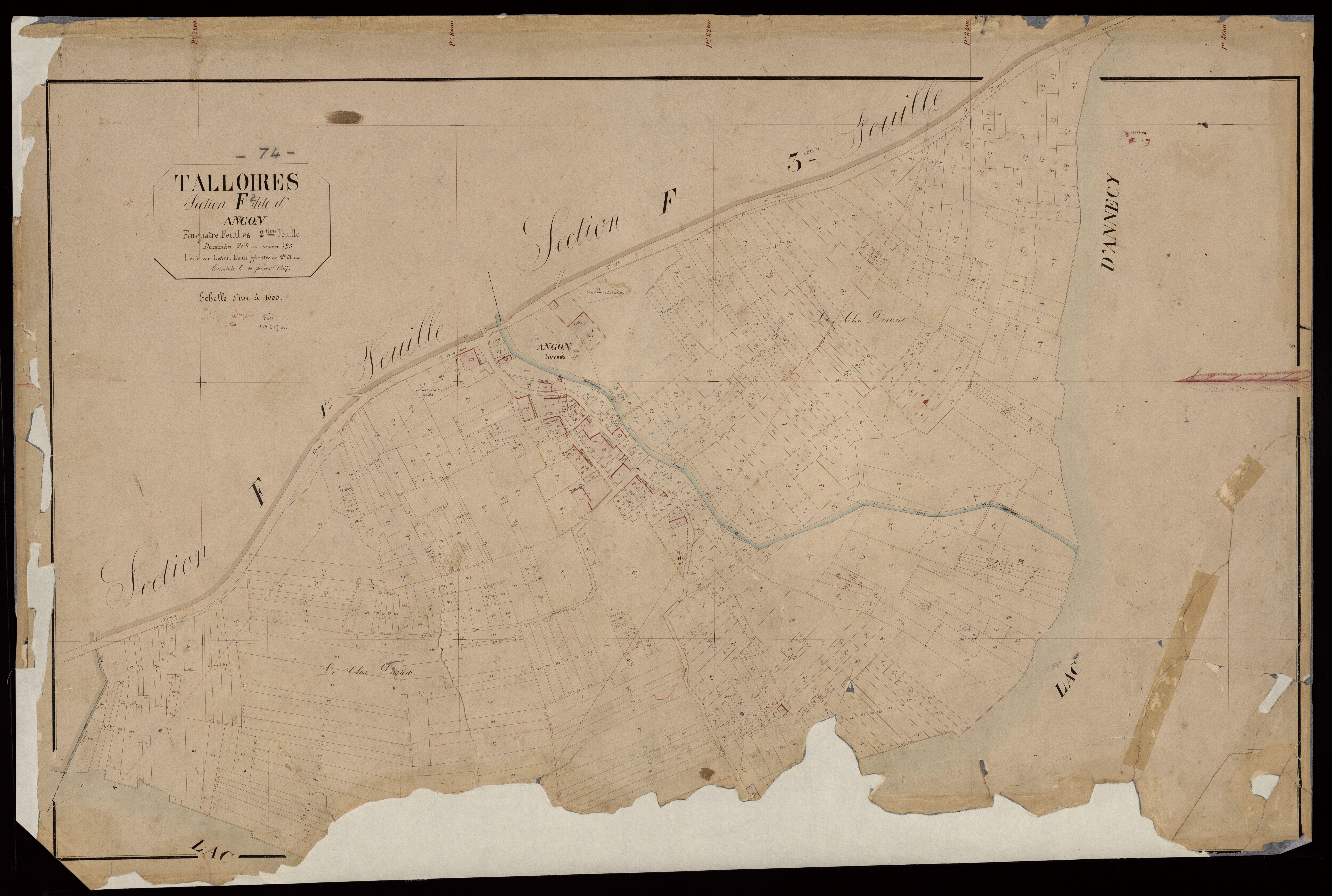 3 P 3 8474 - Feuille n° 3, parcelles n° 794 à 1286 - 23 janvier 1867