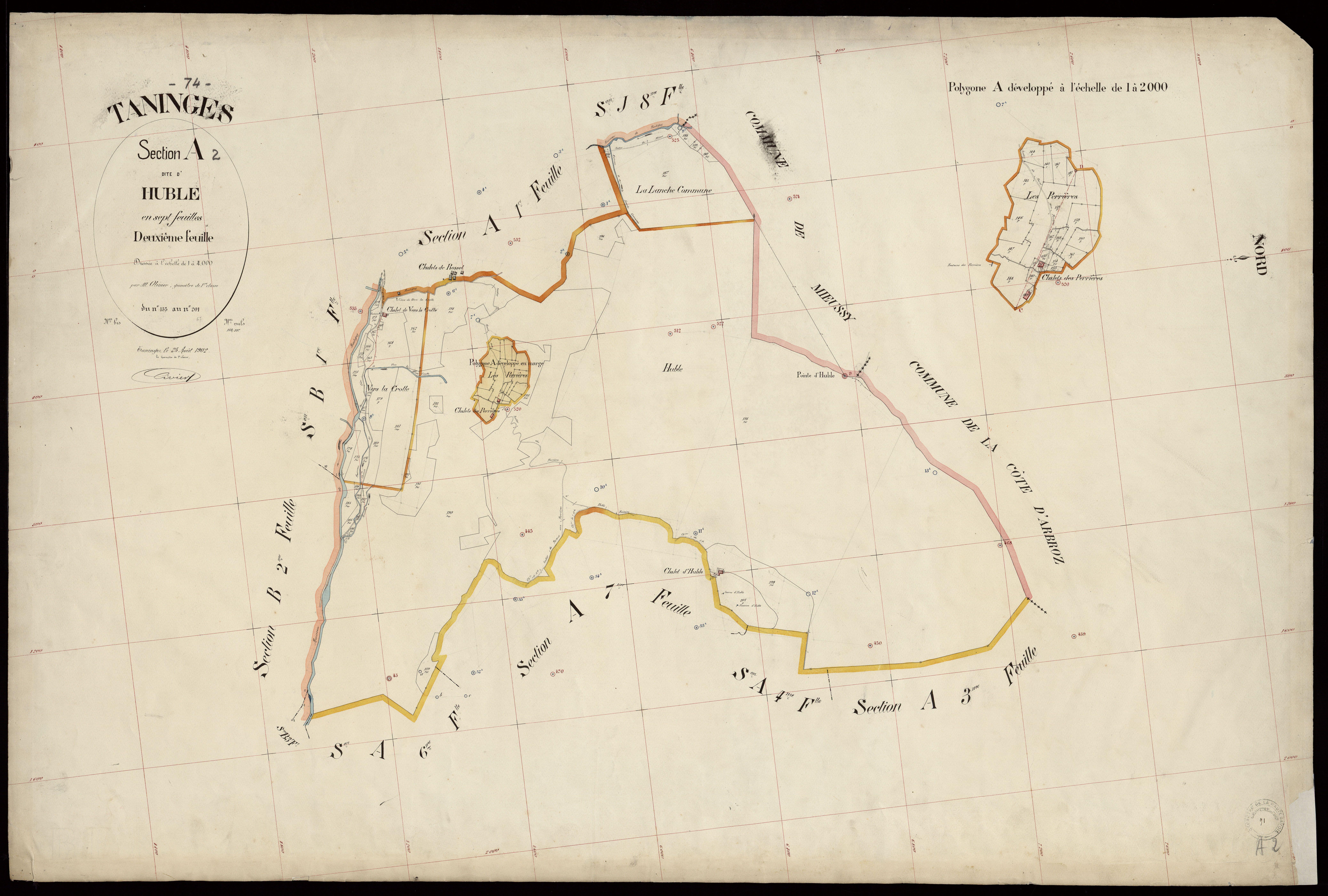 3 P 3 8484 - Feuille n° 3, parcelles n° 202 à 411 - 25 août 1902