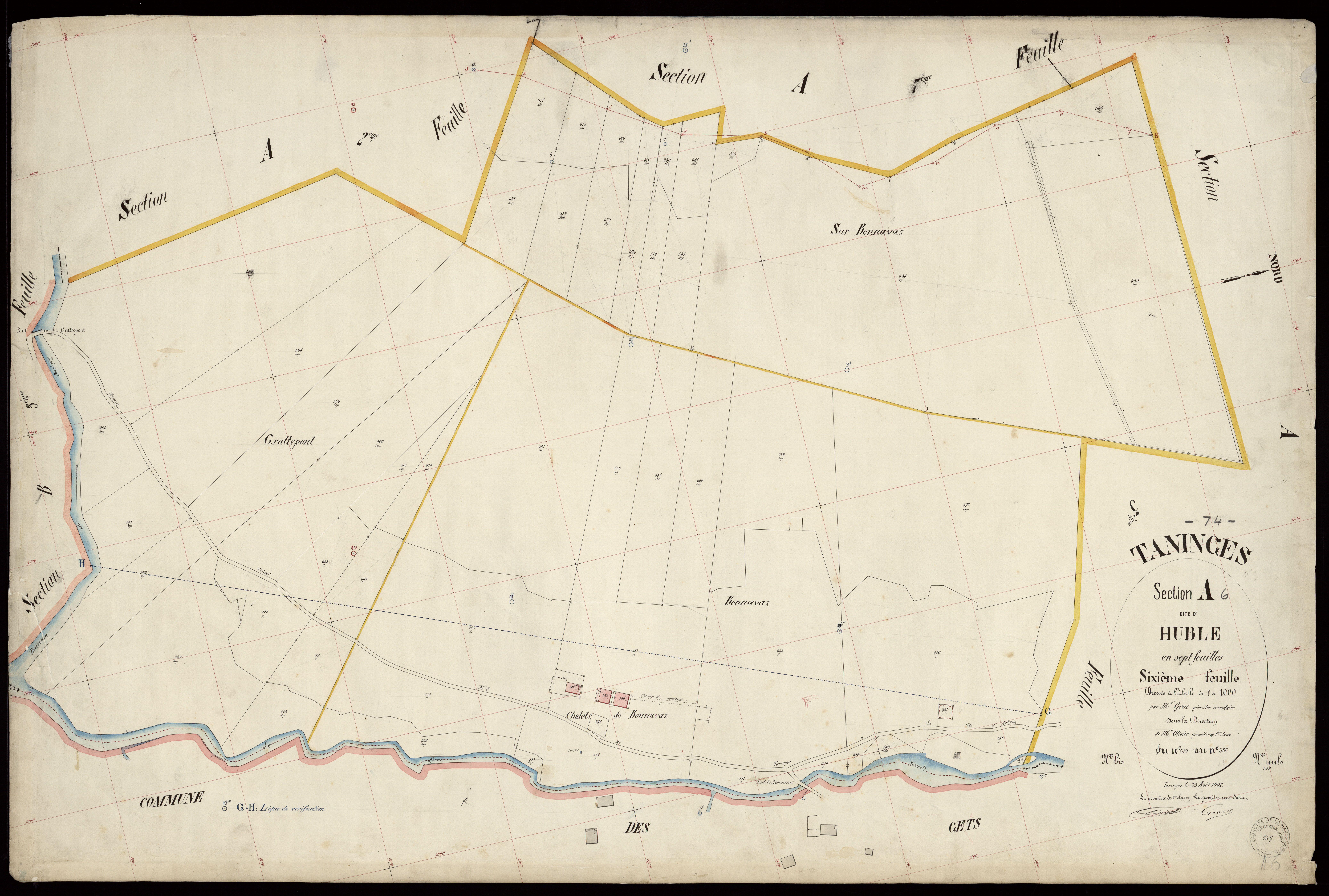 3 P 3 8488 - Feuille n° 7, parcelles n° 587 à 796 - 25 août 1902