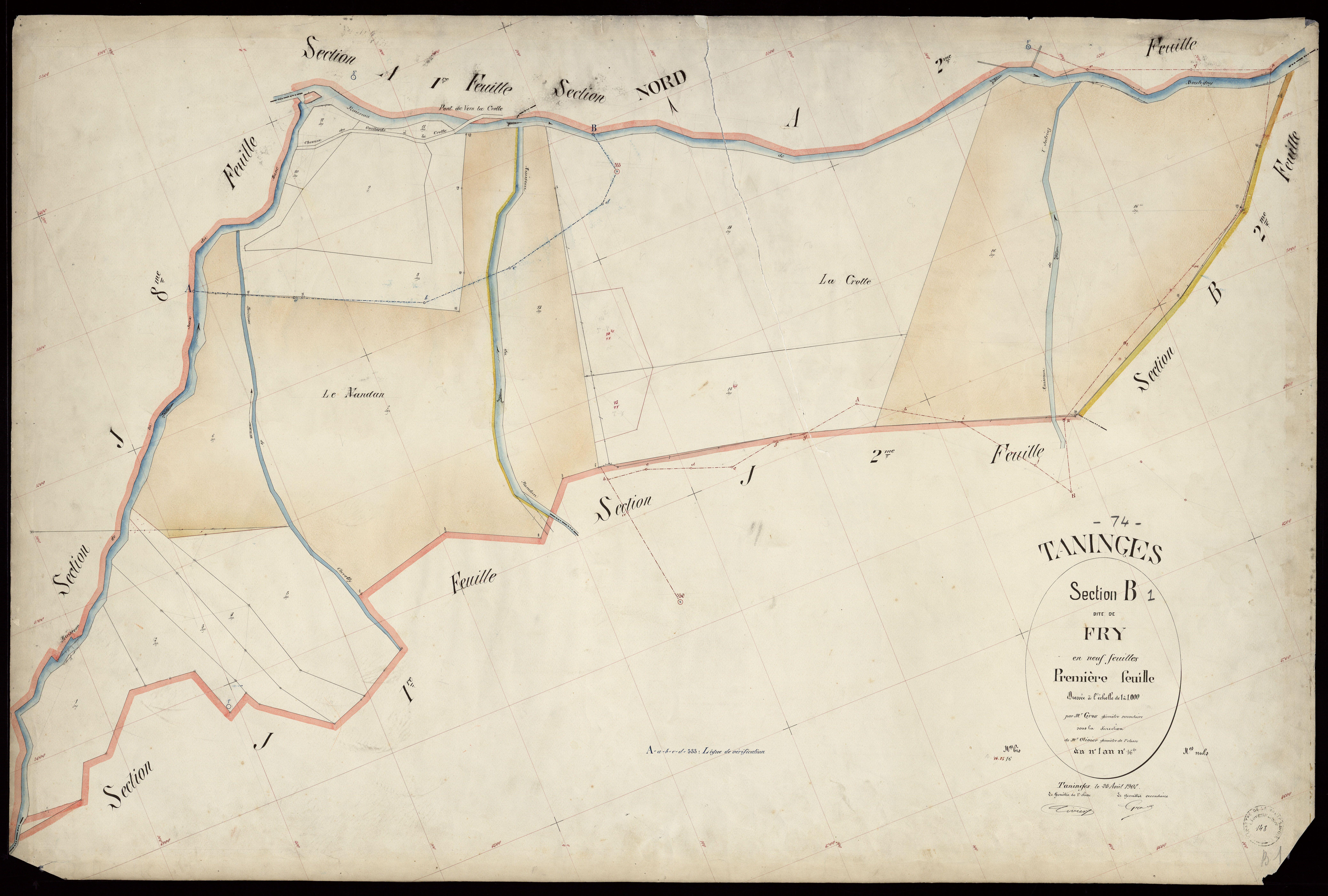 3 P 3 8490 - Feuille n° 2, parcelles n° 17 à 42 - 25 août 1902