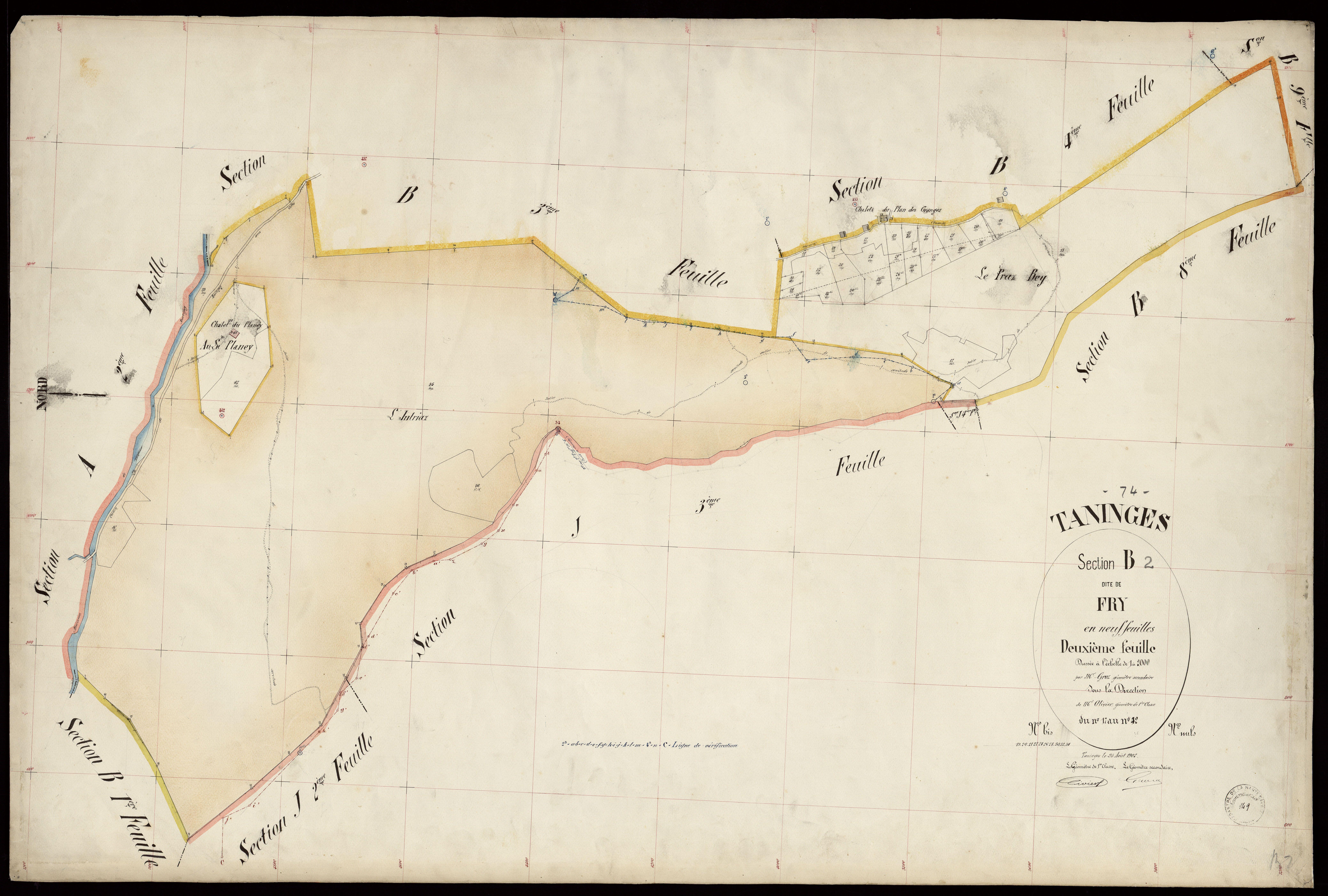 3 P 3 8491 - Feuille n° 3, parcelles n° 43 à 286 - 25 août 1902
