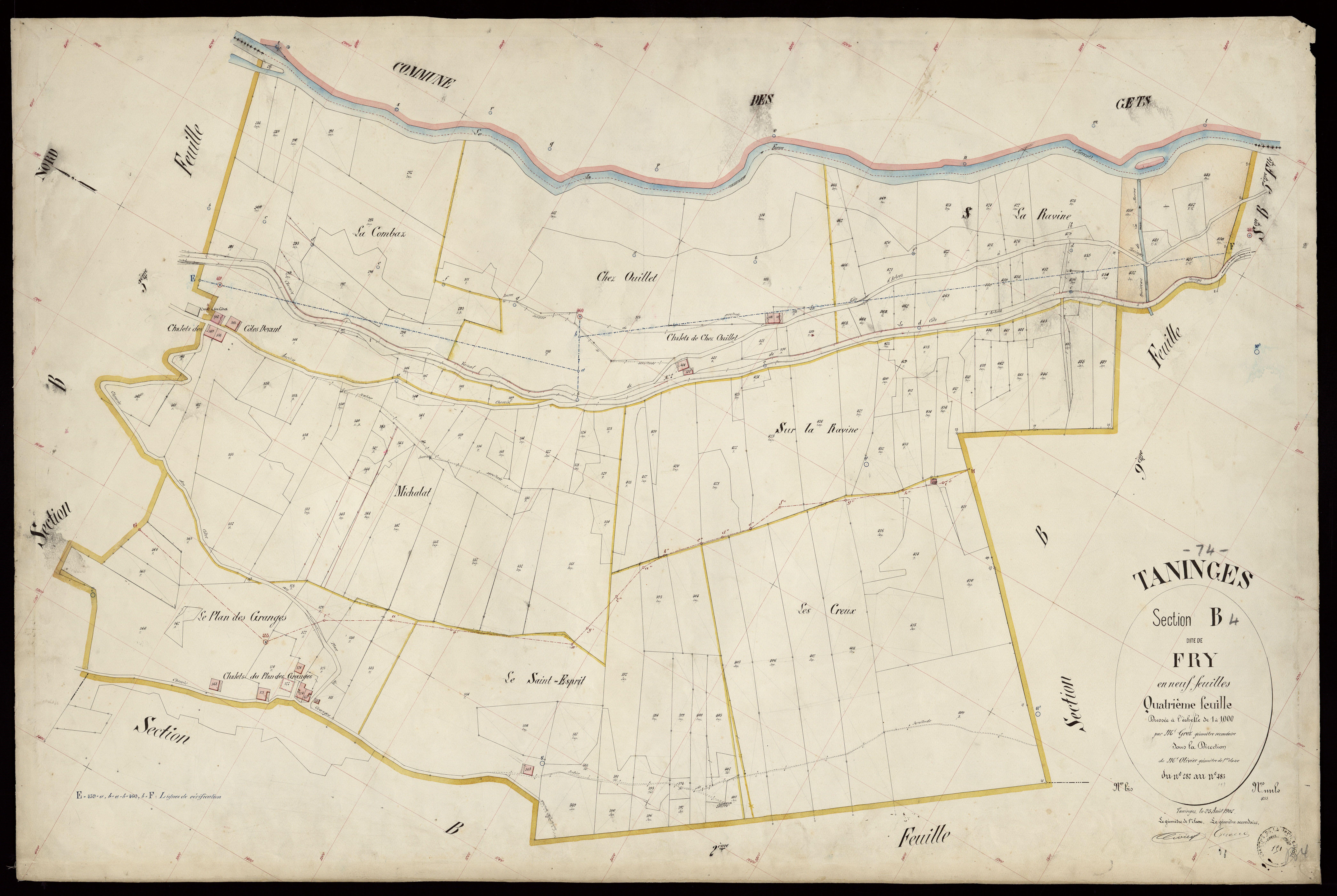 3 P 3 8493 - Feuille n° 5, parcelles n° 484 à 802 - 25 août 1902