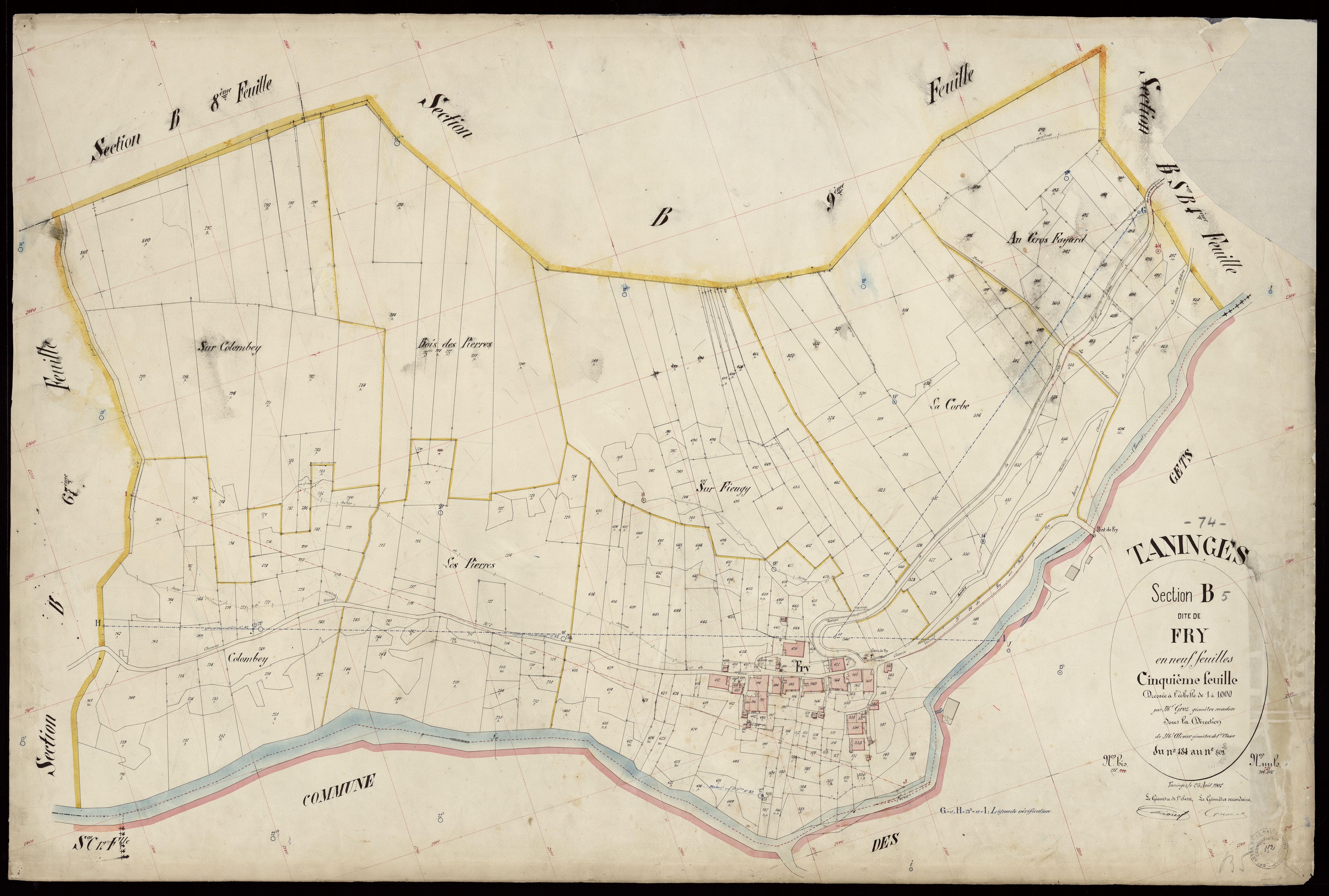 3 P 3 8494 - Feuille n° 6, parcelles n° 803 à 1057 - 25 août 1902