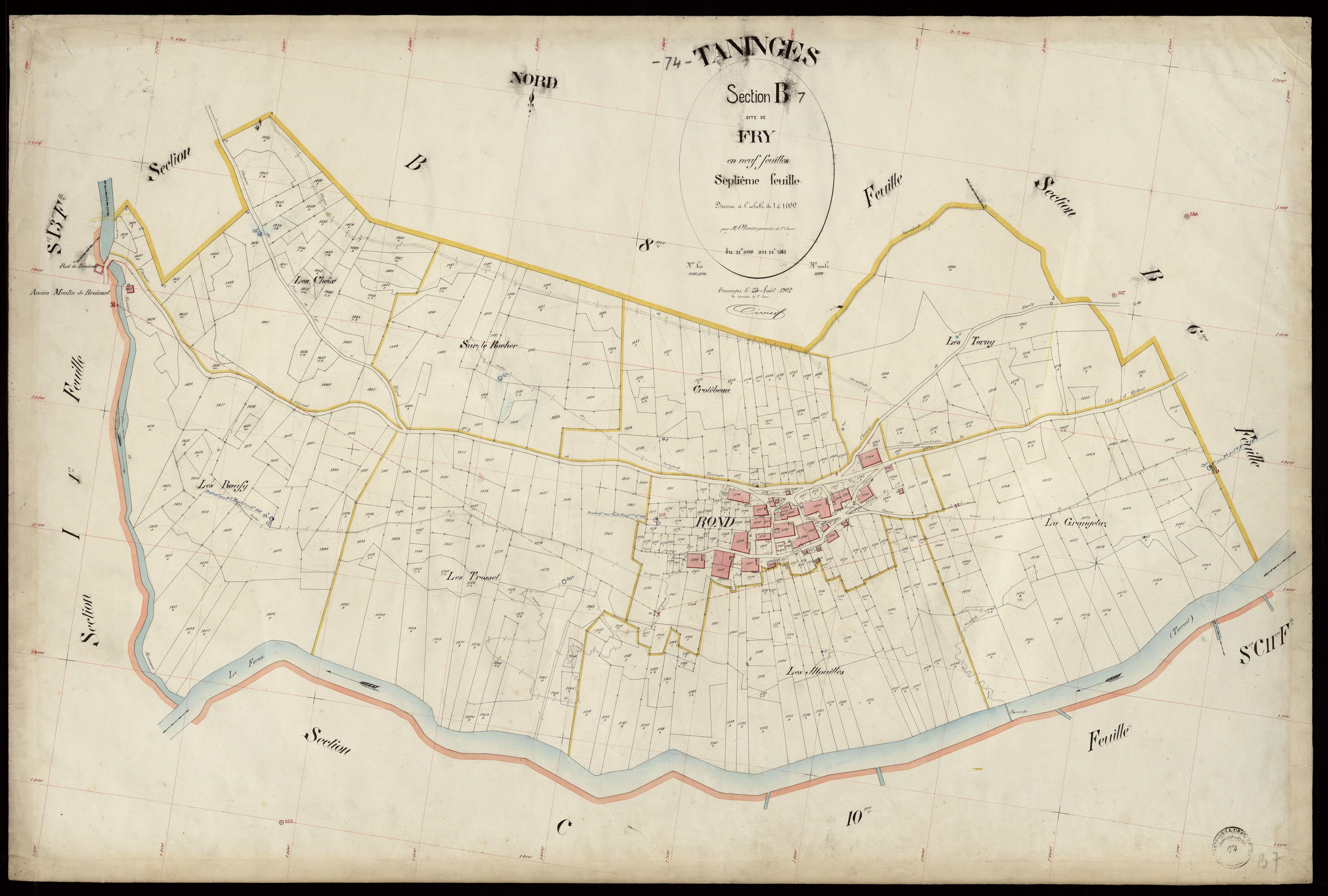 3 P 3 8496 - Feuille n° 8, parcelles n° 1464 à 1544 - 25 août 1902
