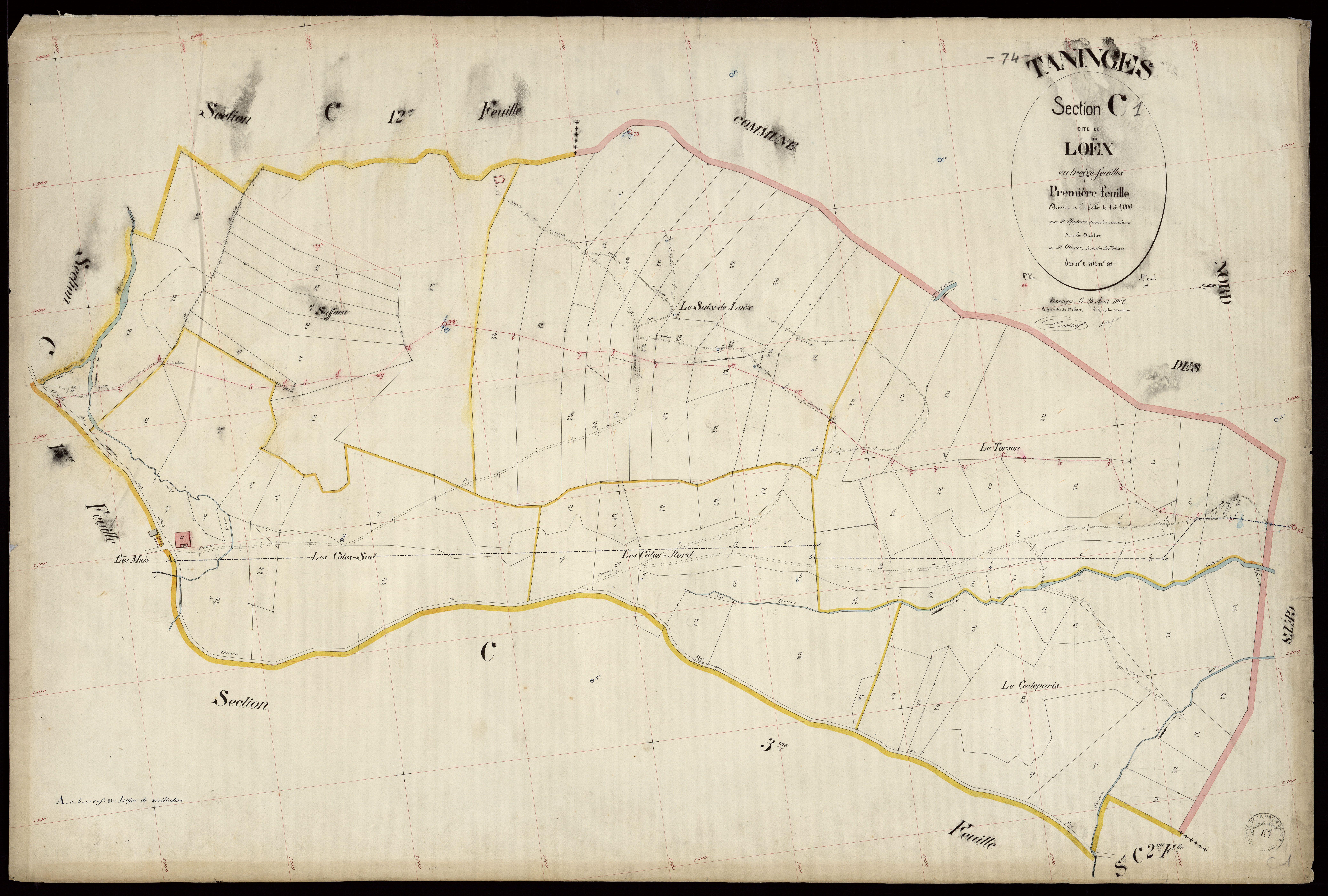3 P 3 8499 - Feuille n° 2, parcelles n° 93 à 179 - 25 août 1902