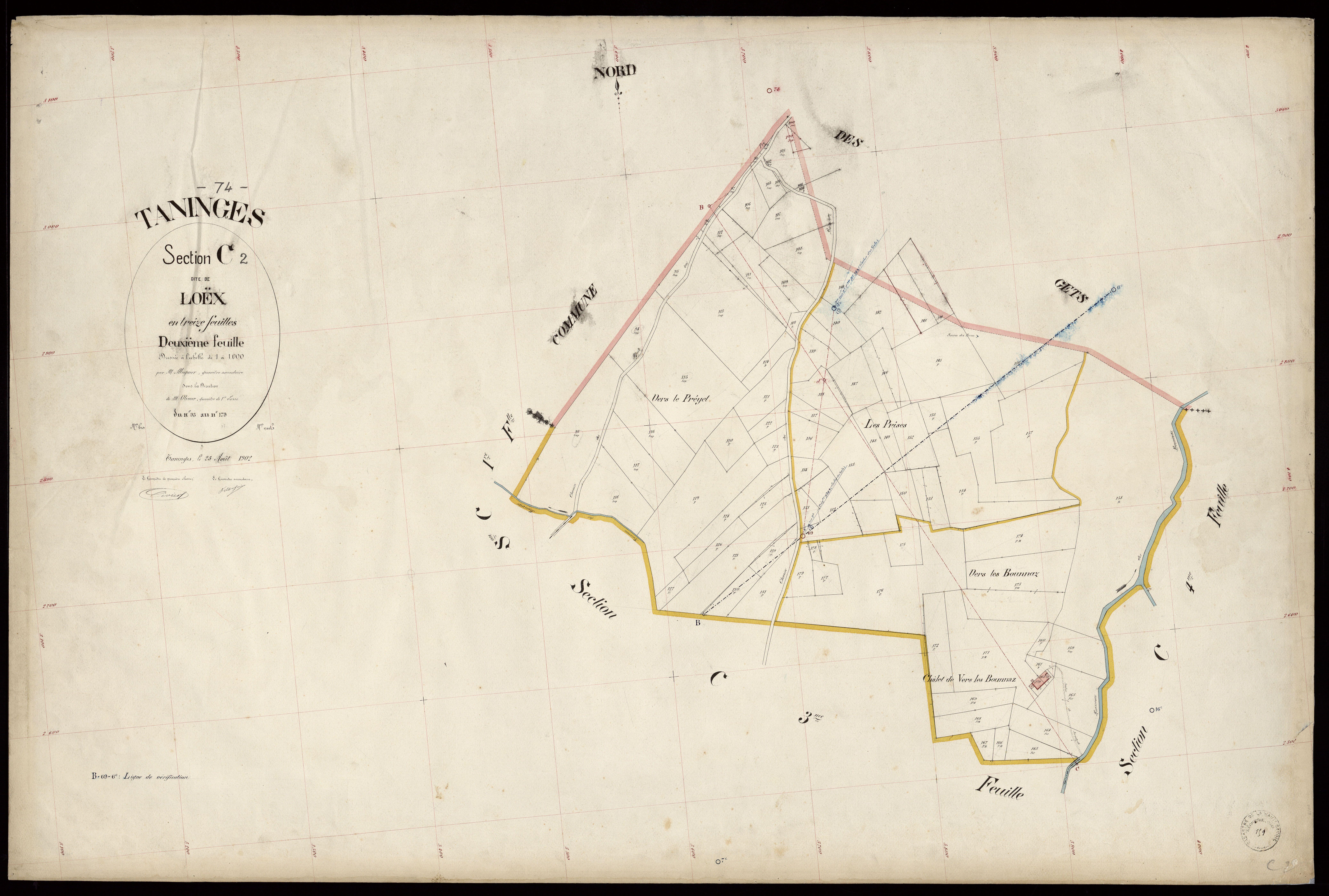 3 P 3 8500 - Feuille n° 3, parcelles n° 180 à 247 - 25 août 1902