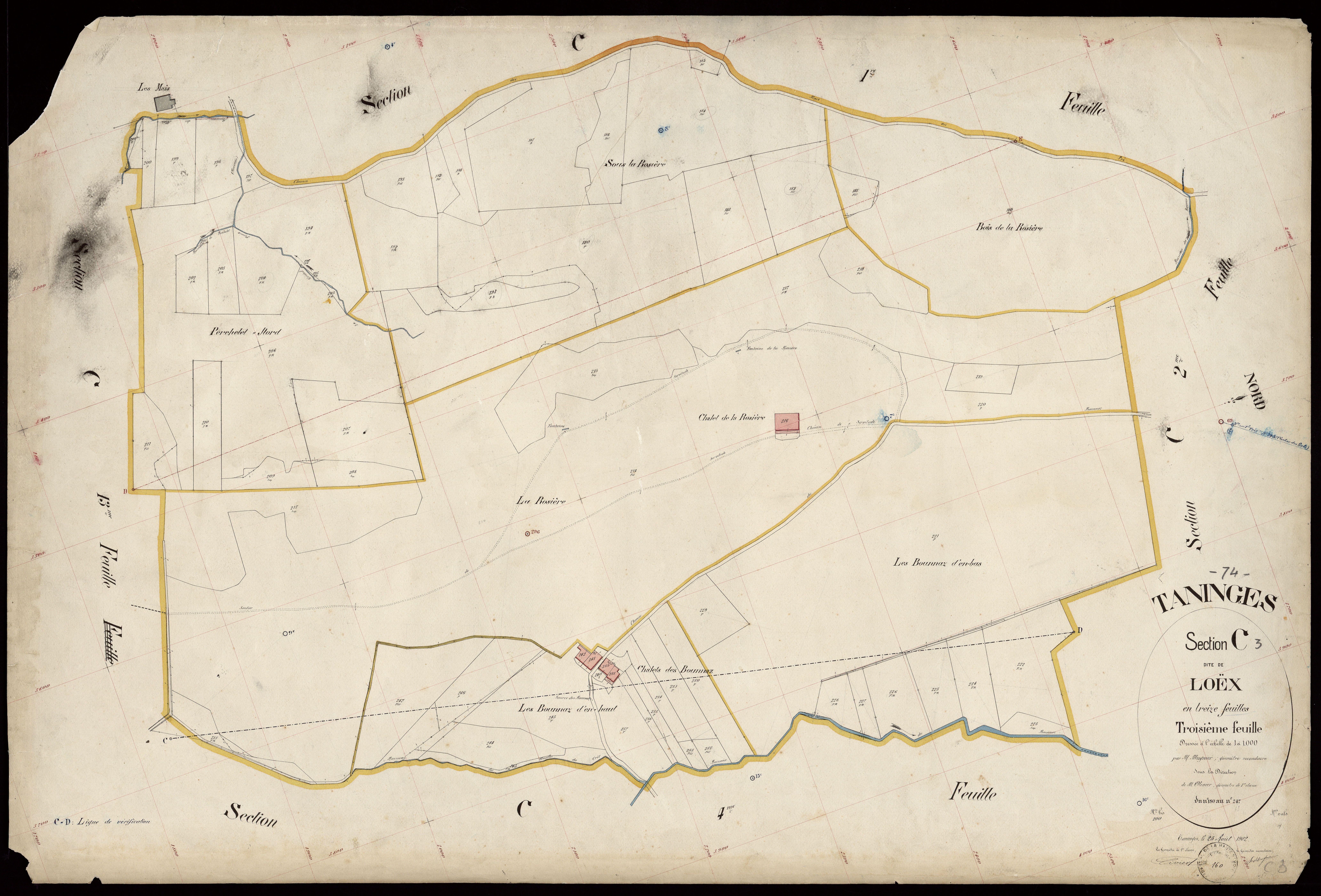 3 P 3 8501 - Feuille n° 4, parcelles n° 248 à 363 - 25 août 1902