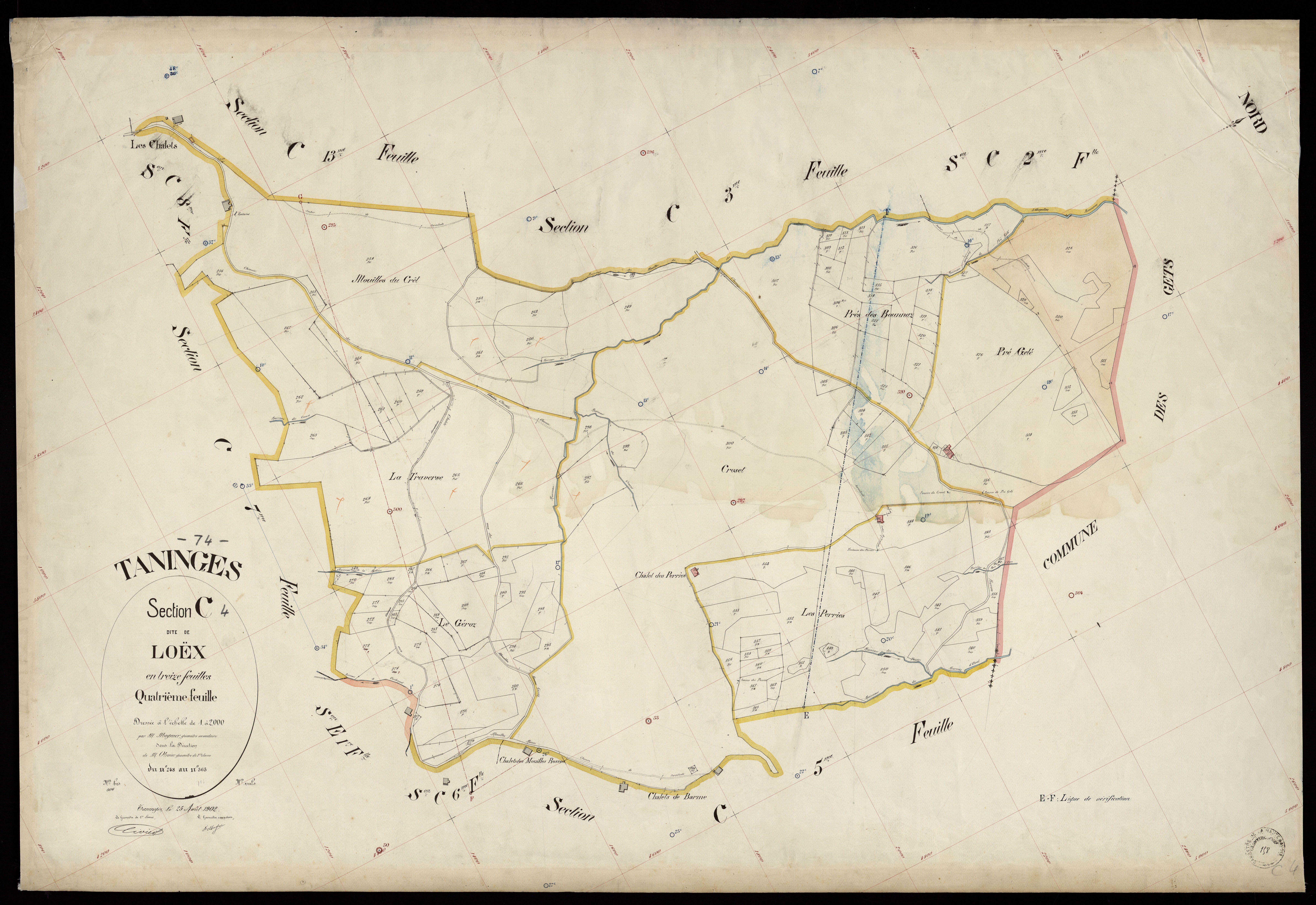 3 P 3 8502 - Feuille n° 5, parcelles n° 364 à 443 - 25 août 1902