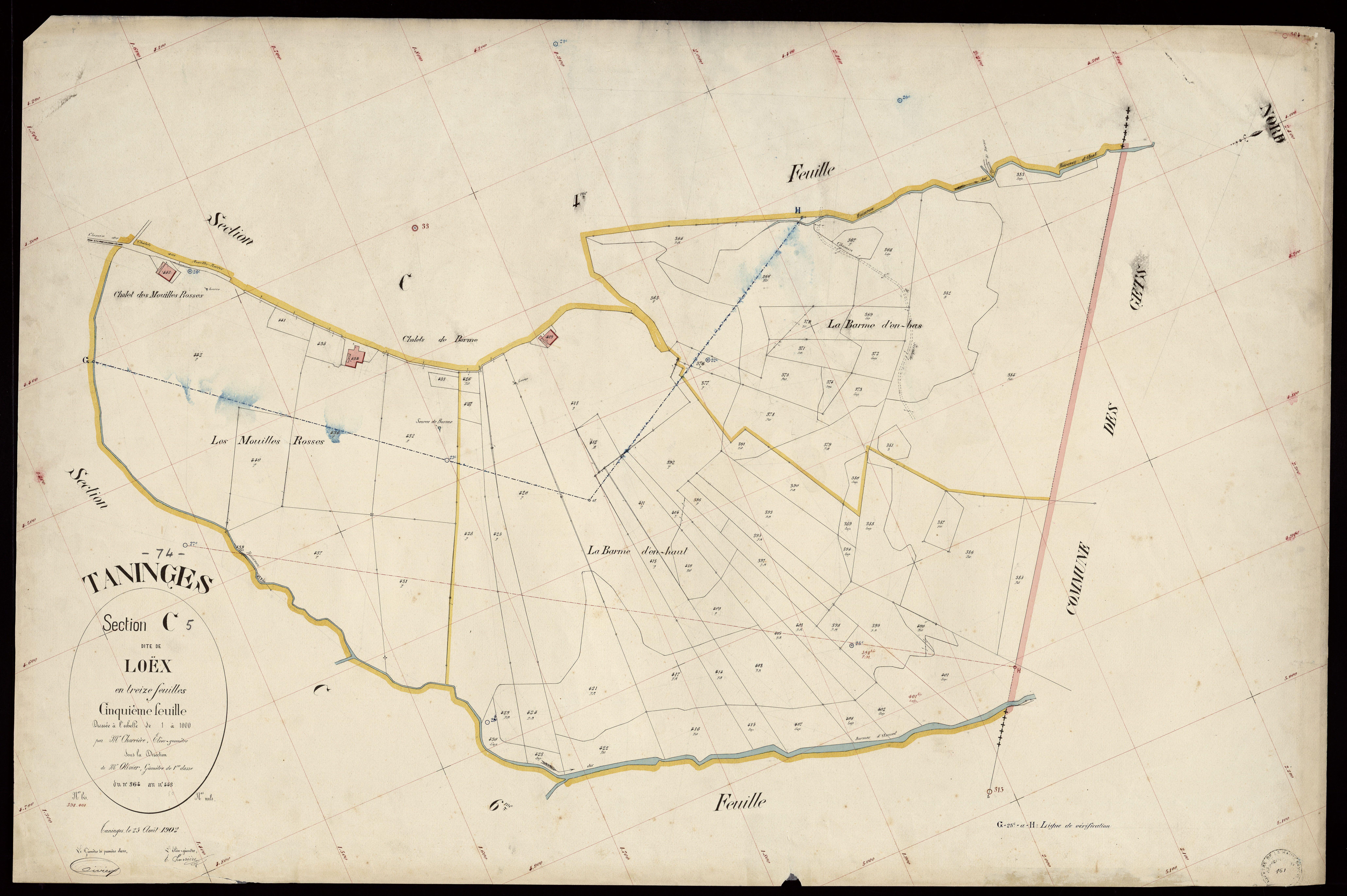 3 P 3 8503 - Feuille n° 6, parcelles n° 444 à 486 - 25 août 1902