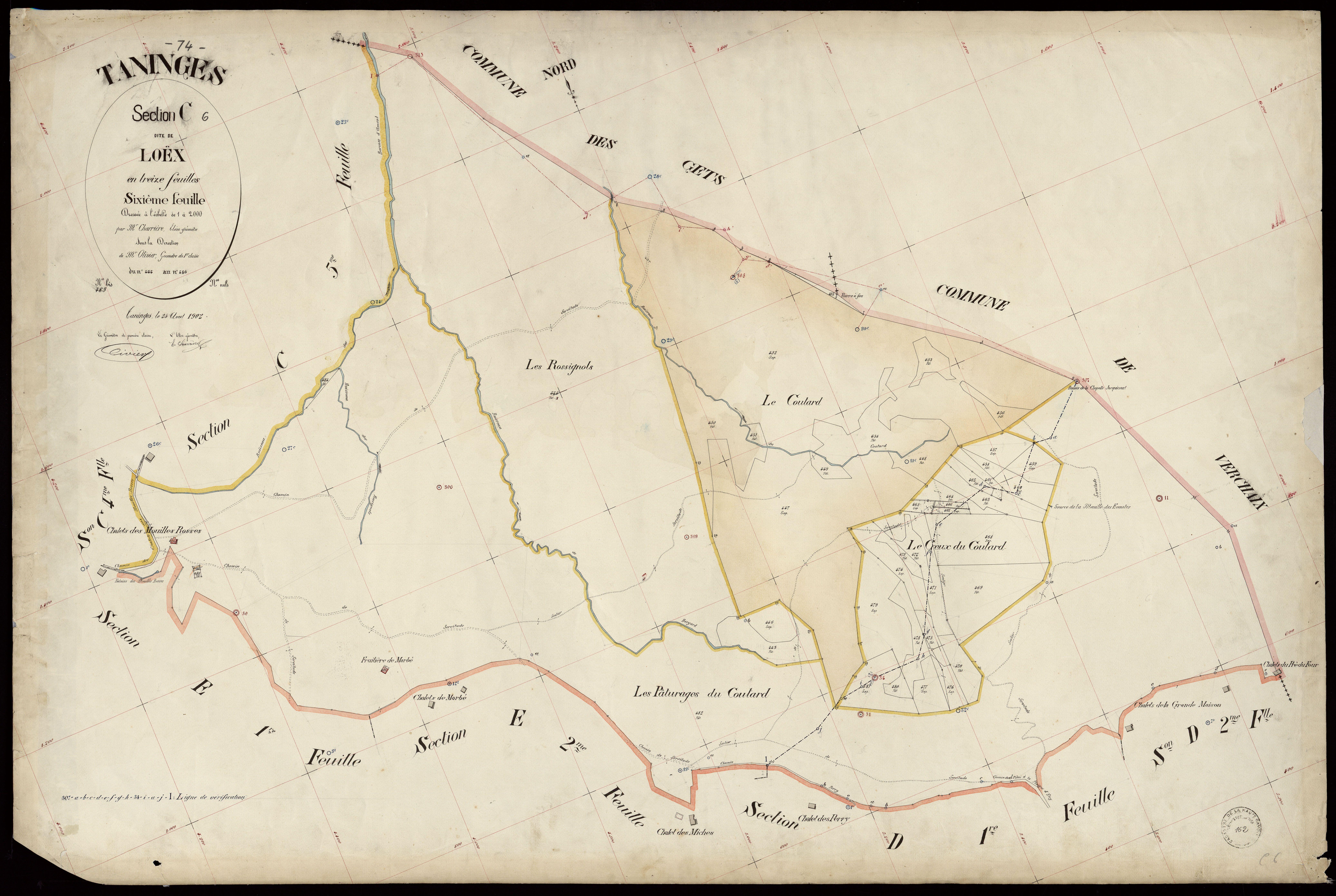3 P 3 8504 - Feuille n° 7, parcelles n° 487 à 646 - 25 août 1902