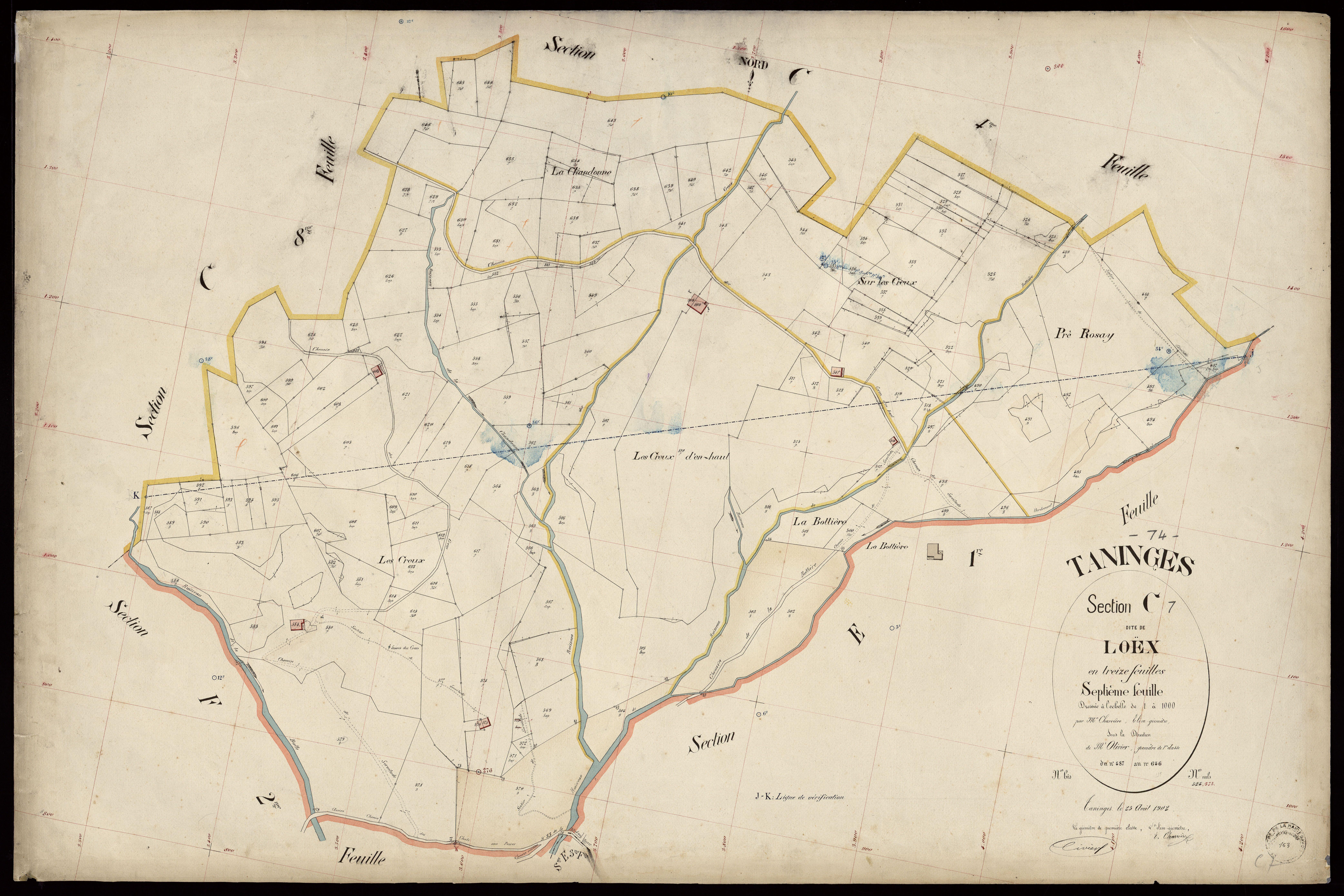 3 P 3 8505 - Feuille n° 8, parcelles n° 647 à 819 - 25 août 1902