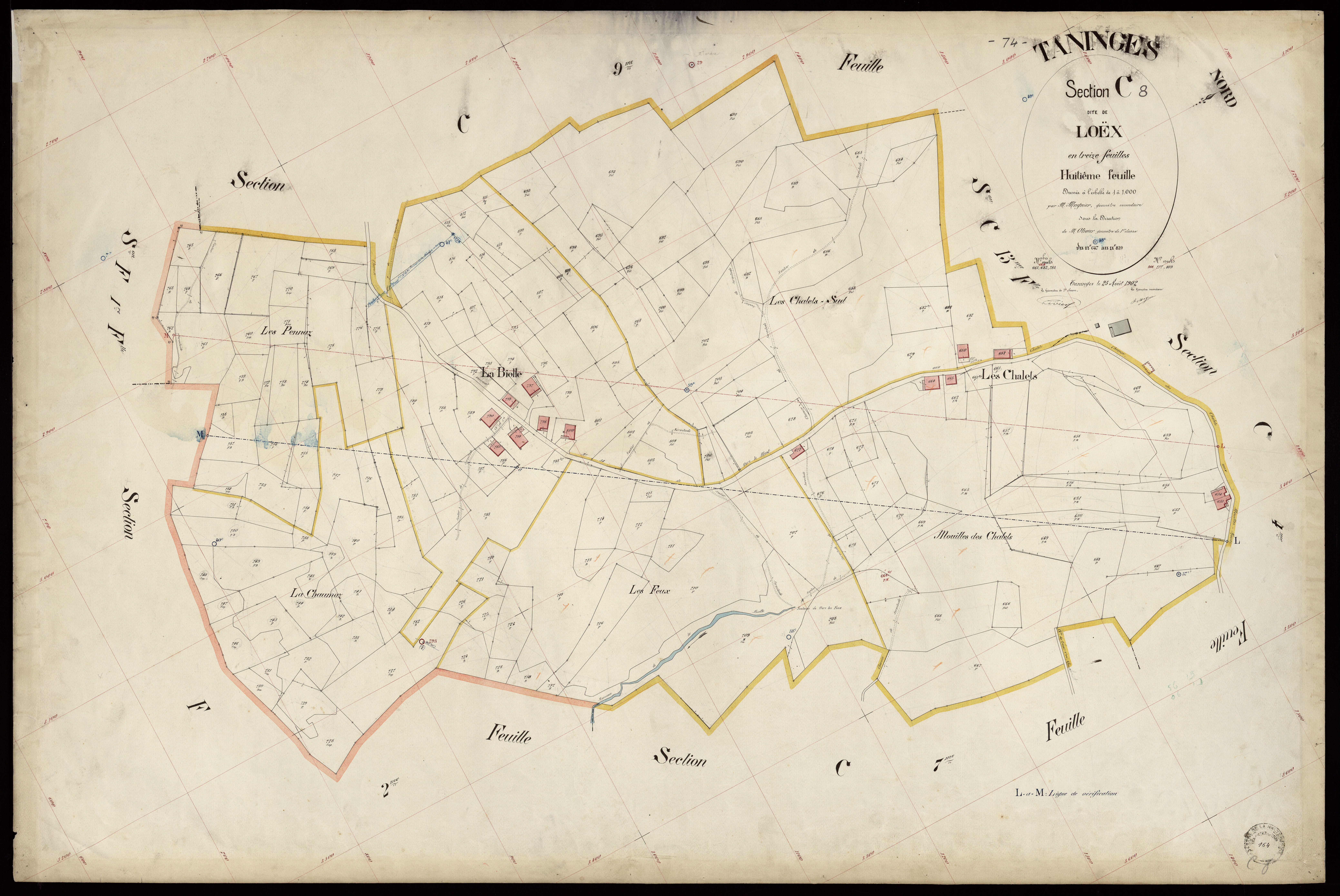 3 P 3 8506 - Feuille n° 9, parcelles n° 820 à 970 - 25 août 1902